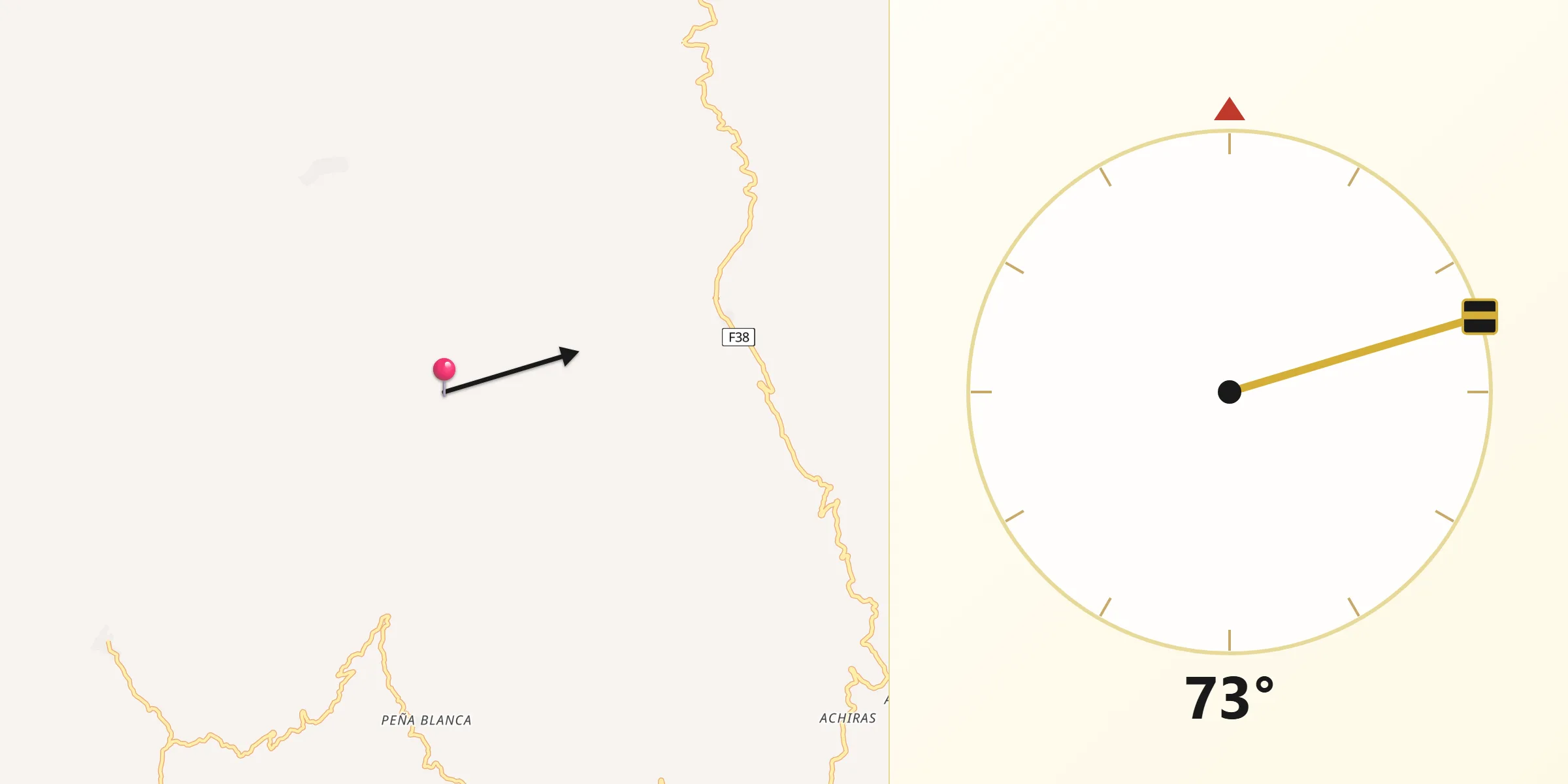 Dirección de la Qibla desde Provincia Belisario Boeto