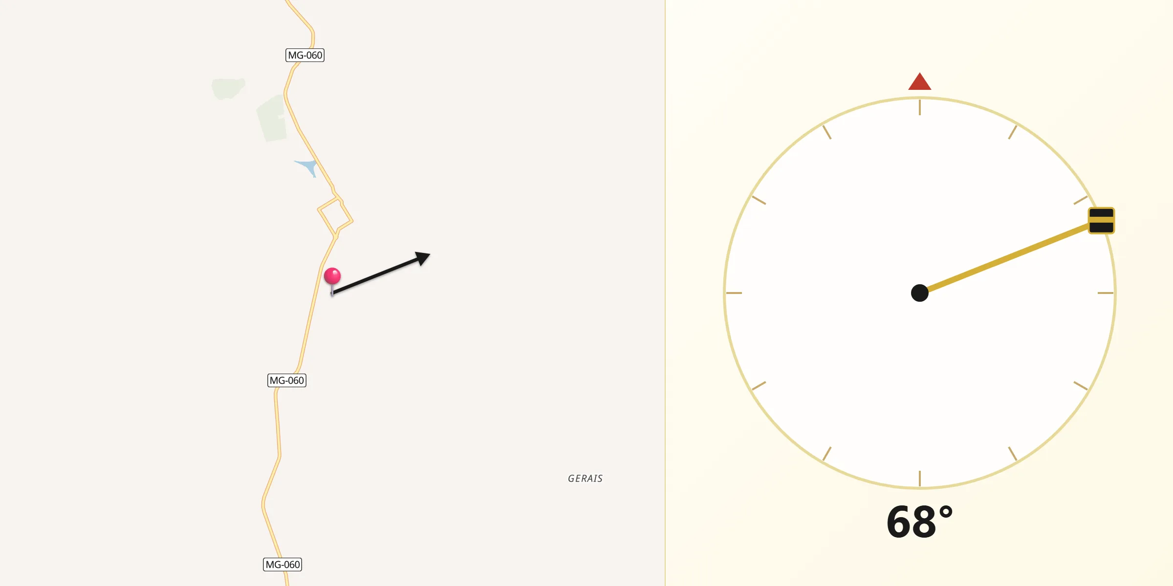 Direção da Qibla a partir de Paineiras