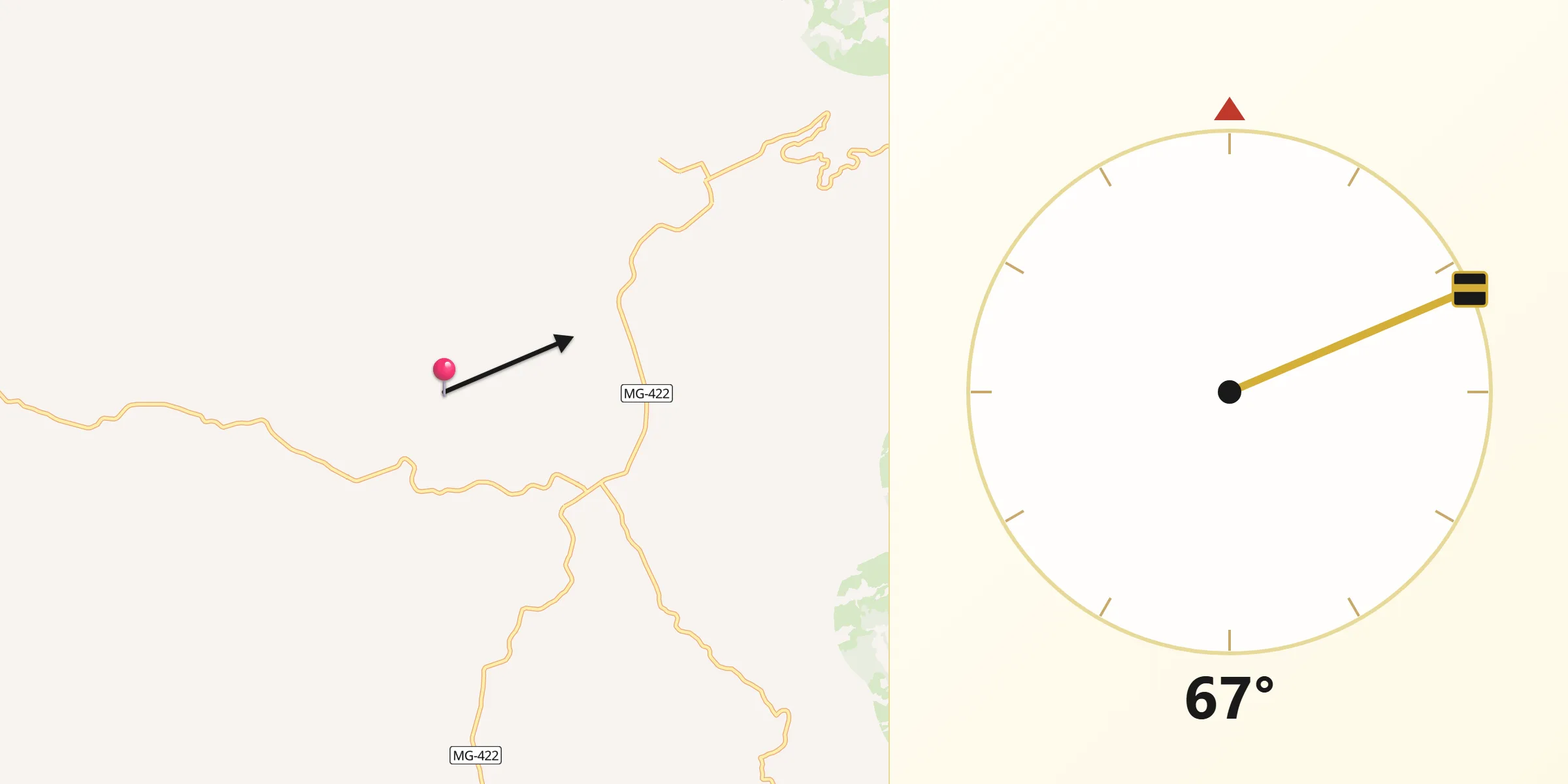 Direção da Qibla a partir de Cuparaque