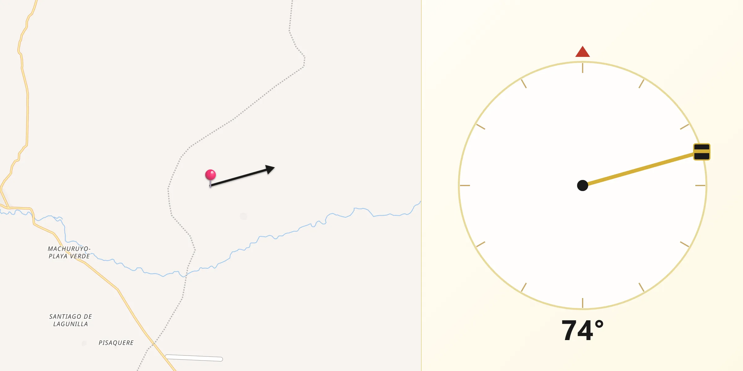 Dirección de la Qibla desde Provincia Sabaya