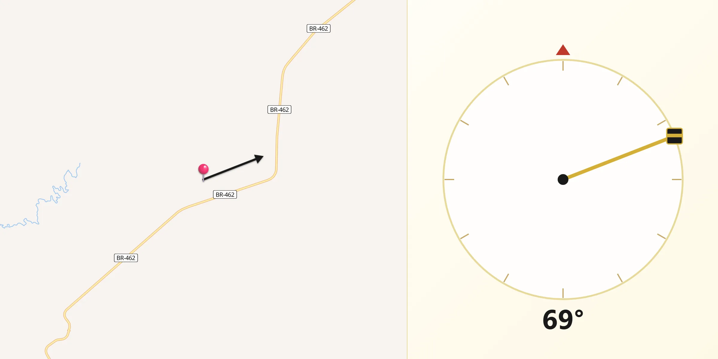 Direção da Qibla a partir de Patrocínio