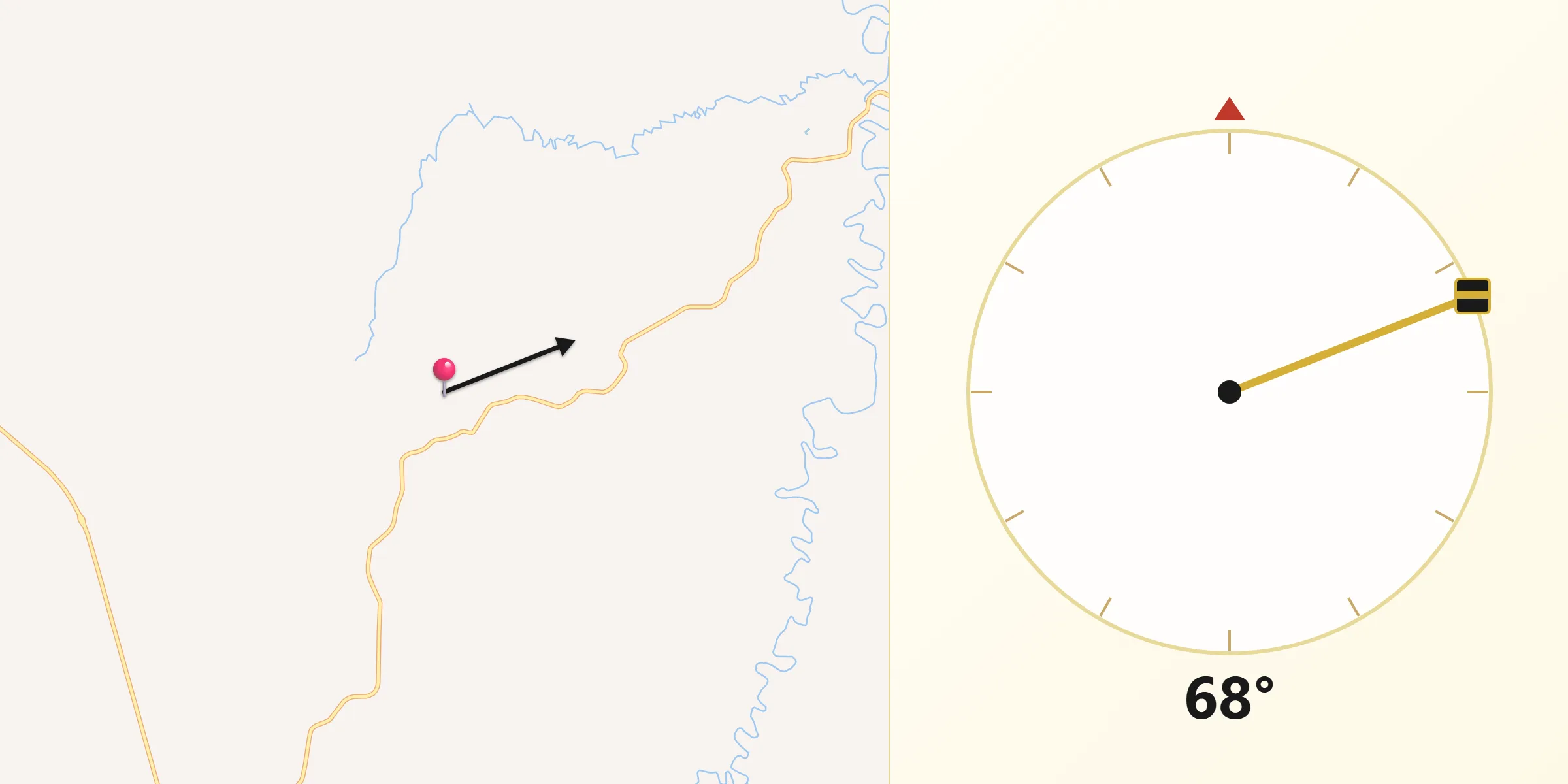 Direção da Qibla a partir de Arapuá