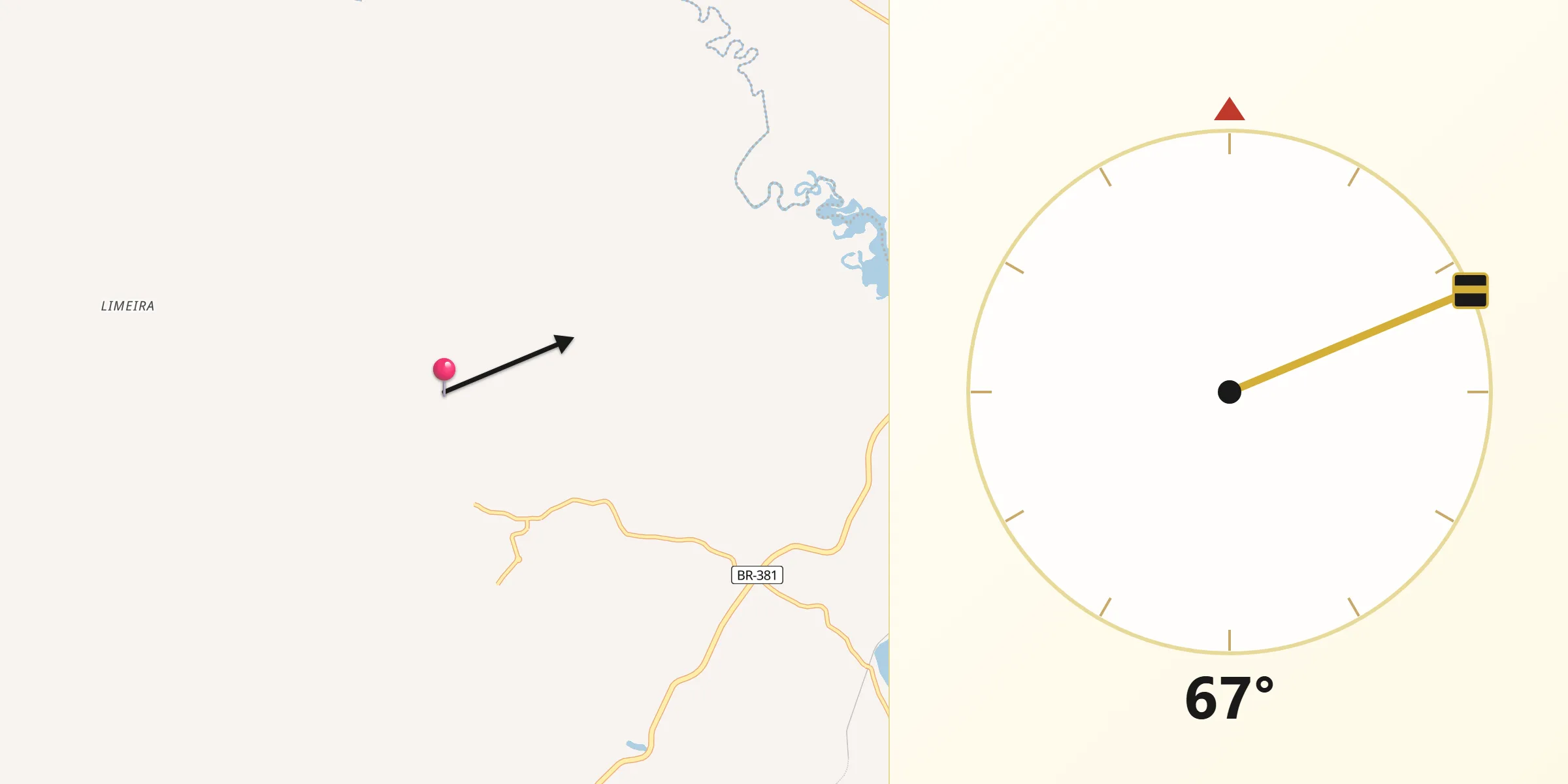 Direção da Qibla a partir de Periquito
