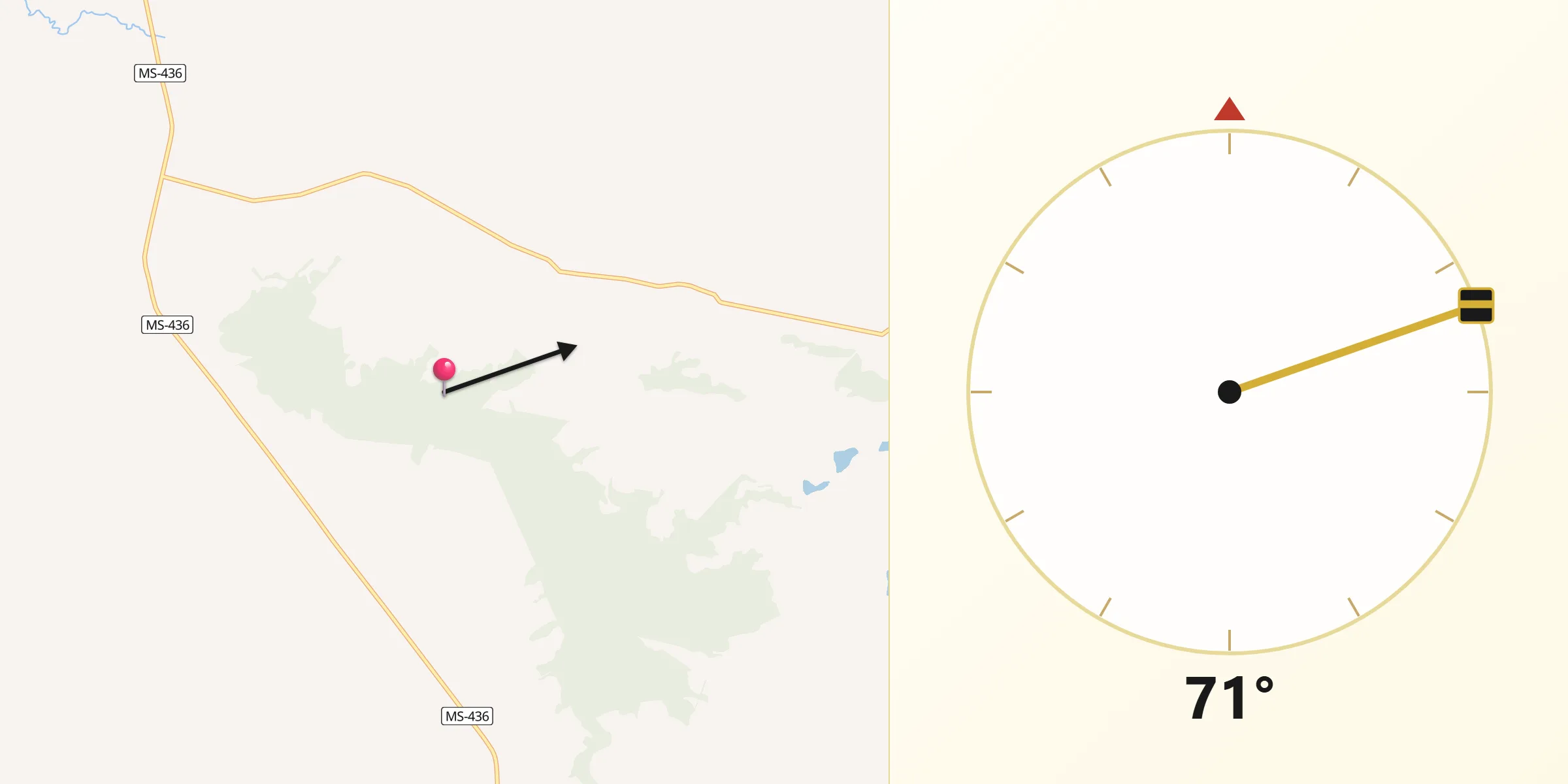 Direção da Qibla a partir de Camapuã