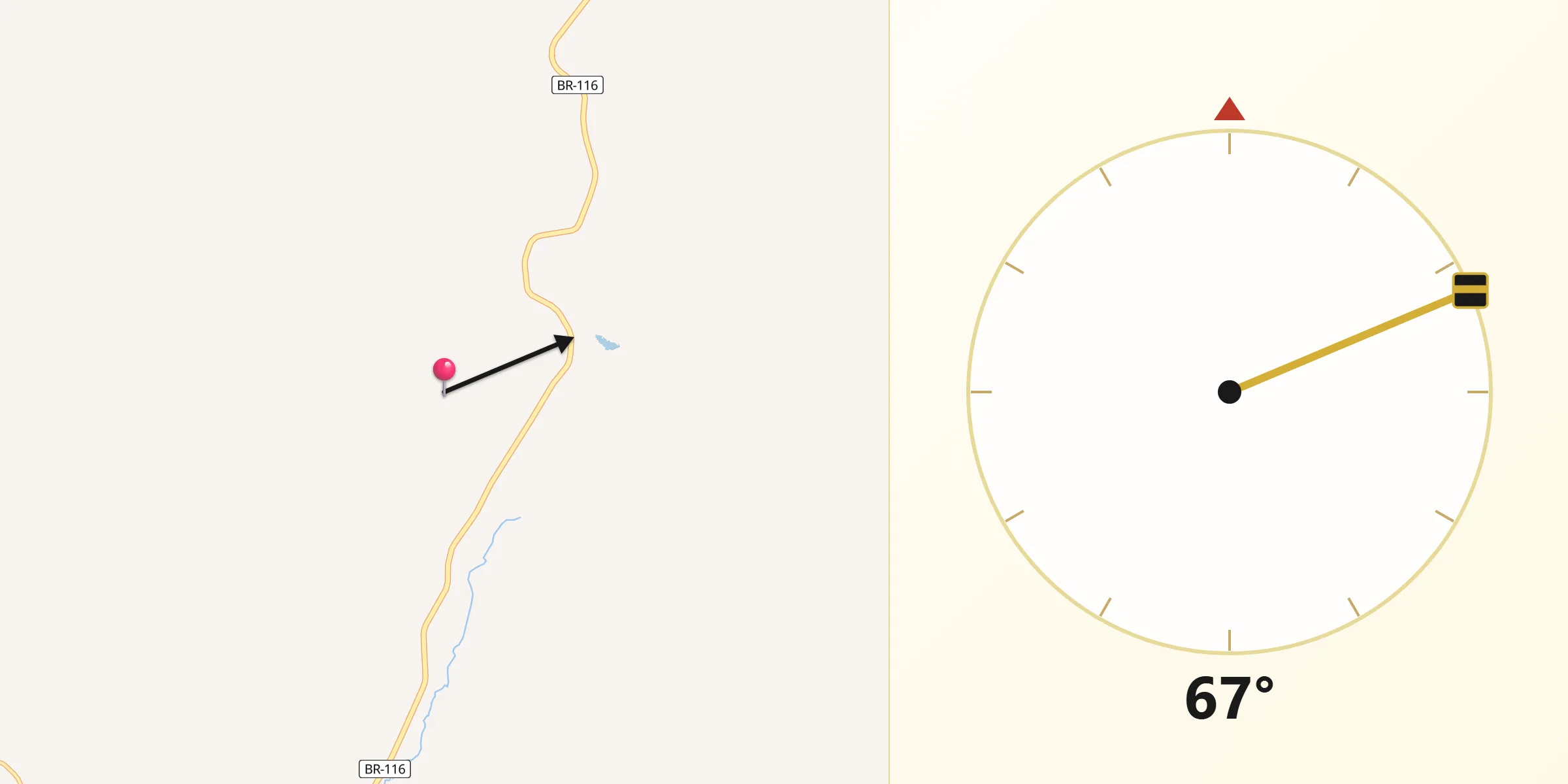 Direção da Qibla a partir de Engenheiro Caldas