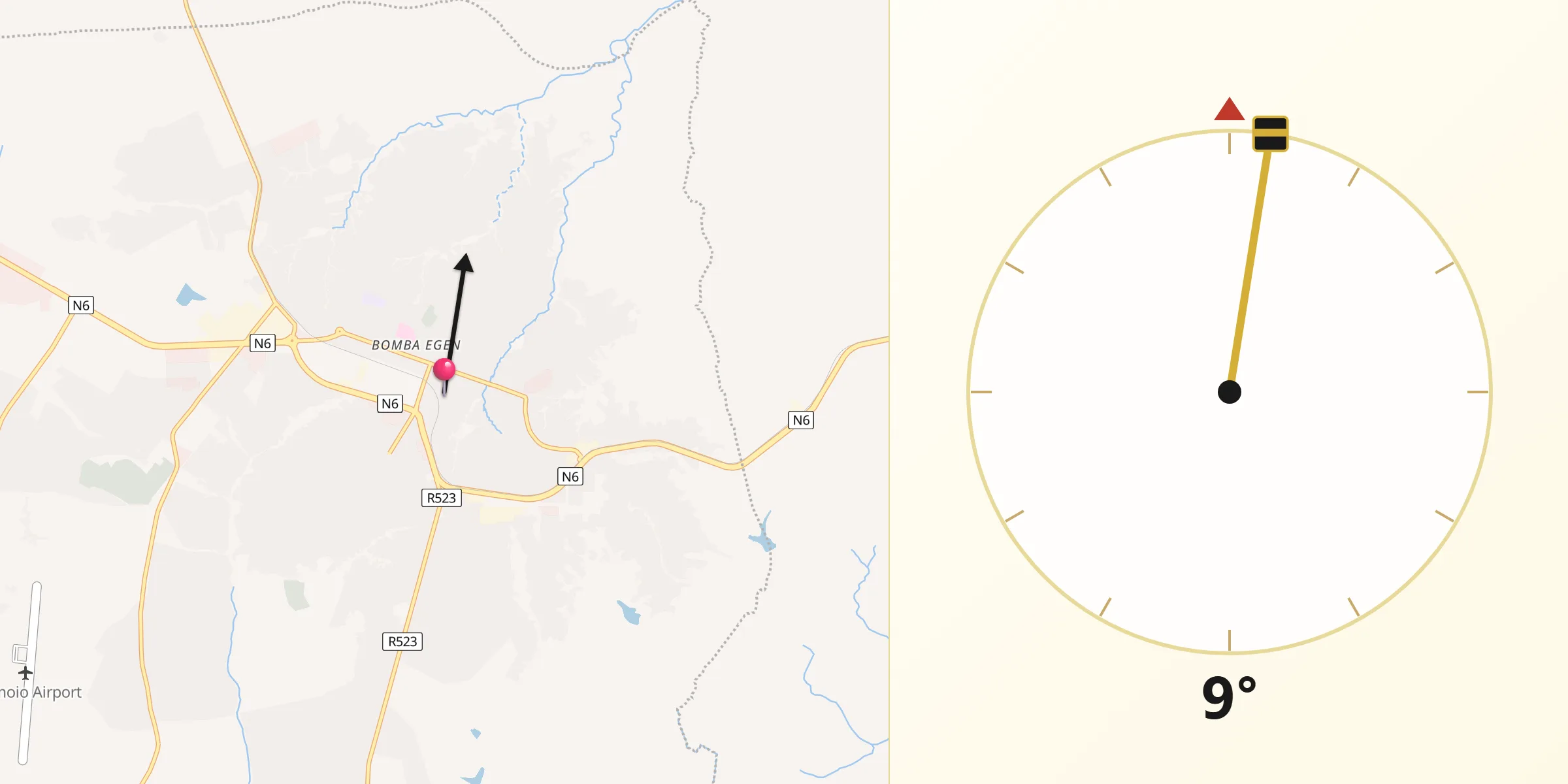 Direção da Qibla a partir de Chimoio
