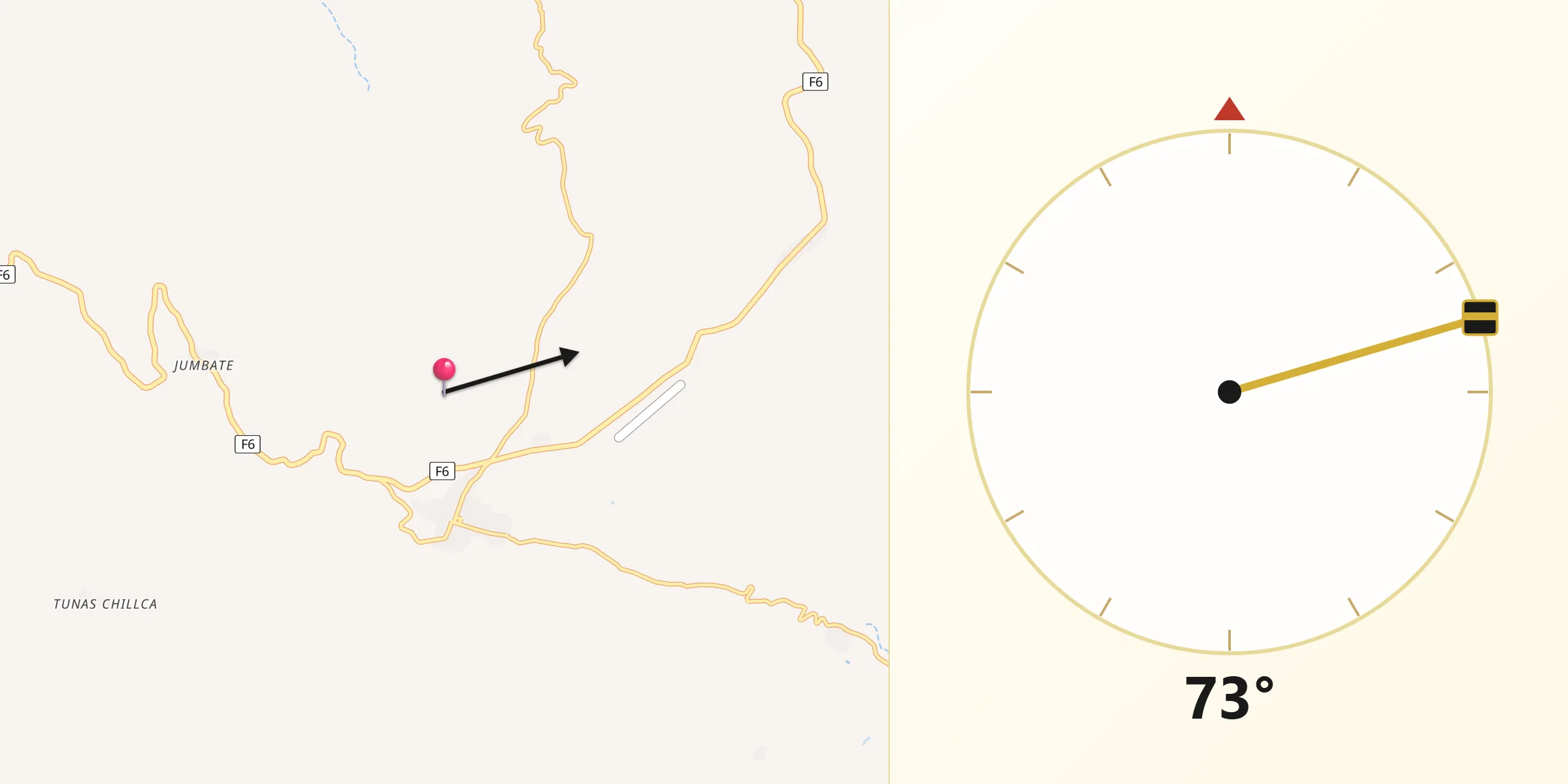 Dirección de la Qibla desde Provincia Yamparáez