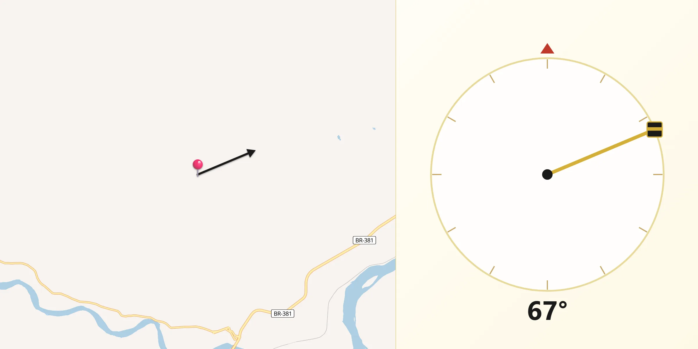 Direção da Qibla a partir de Naque