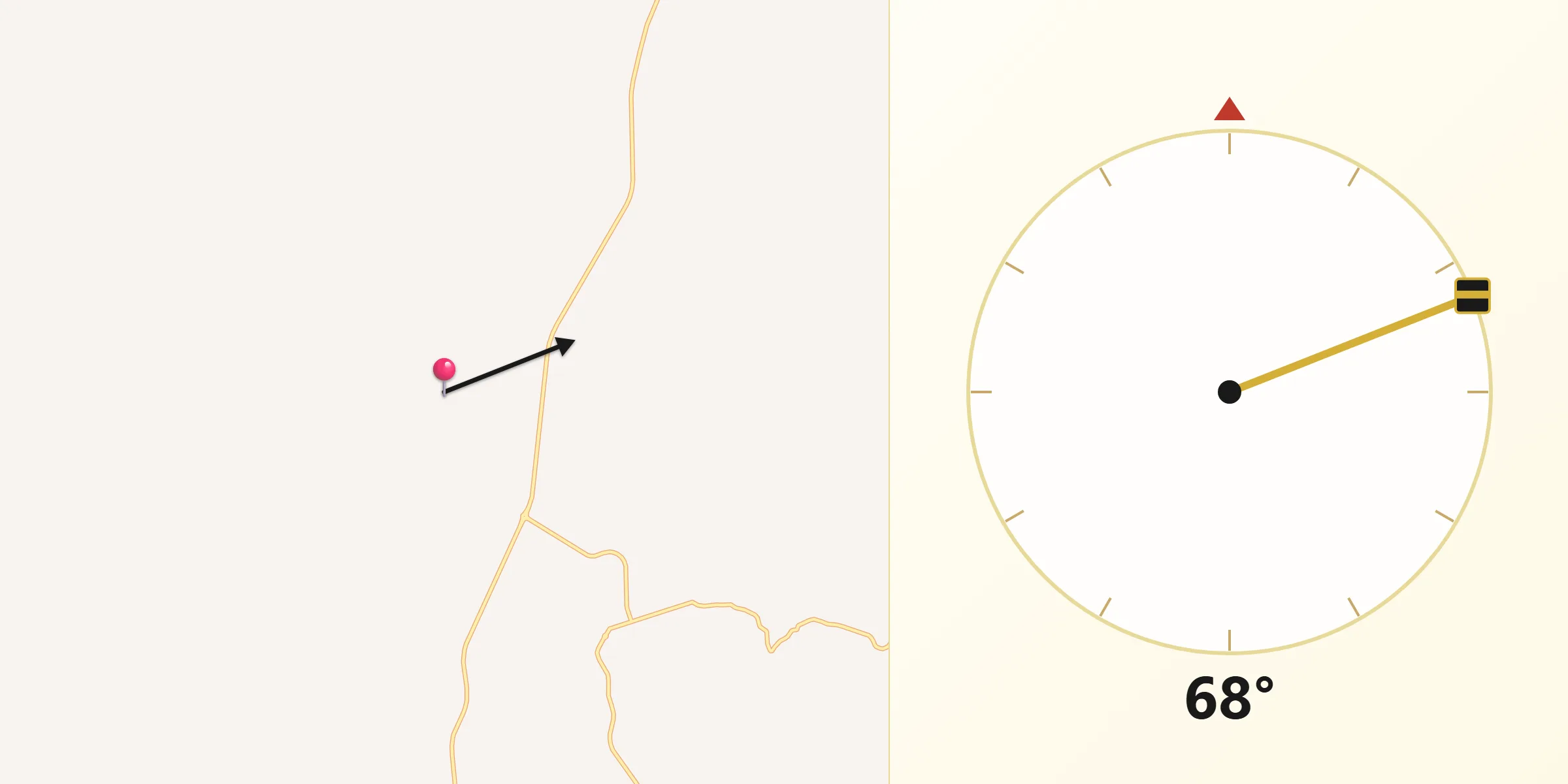 Direção da Qibla a partir de Matutina