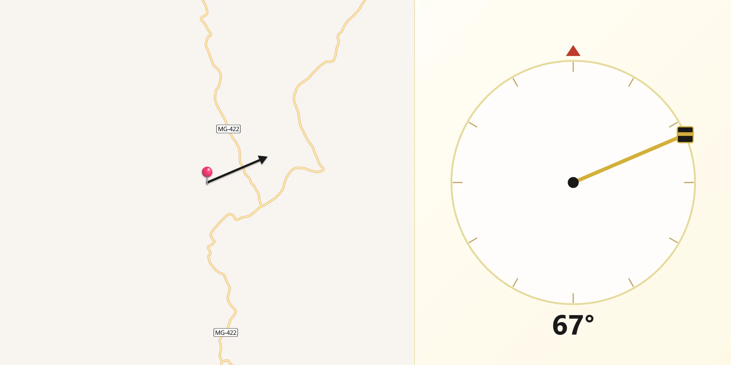 Direção da Qibla a partir de Resplendor
