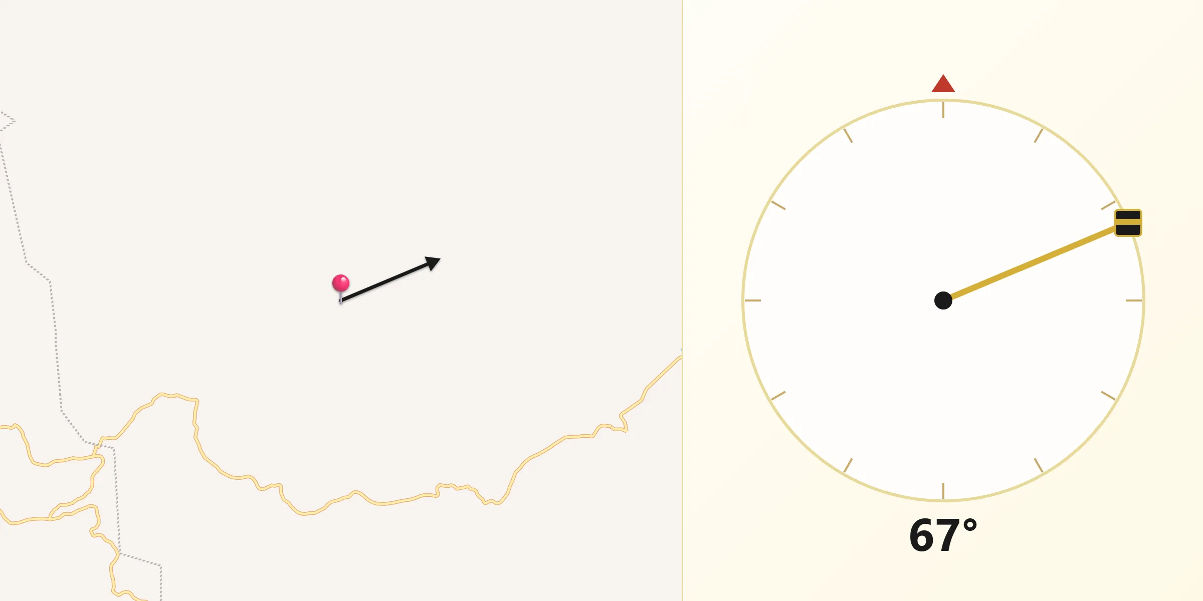 Direção da Qibla a partir de Sobrália