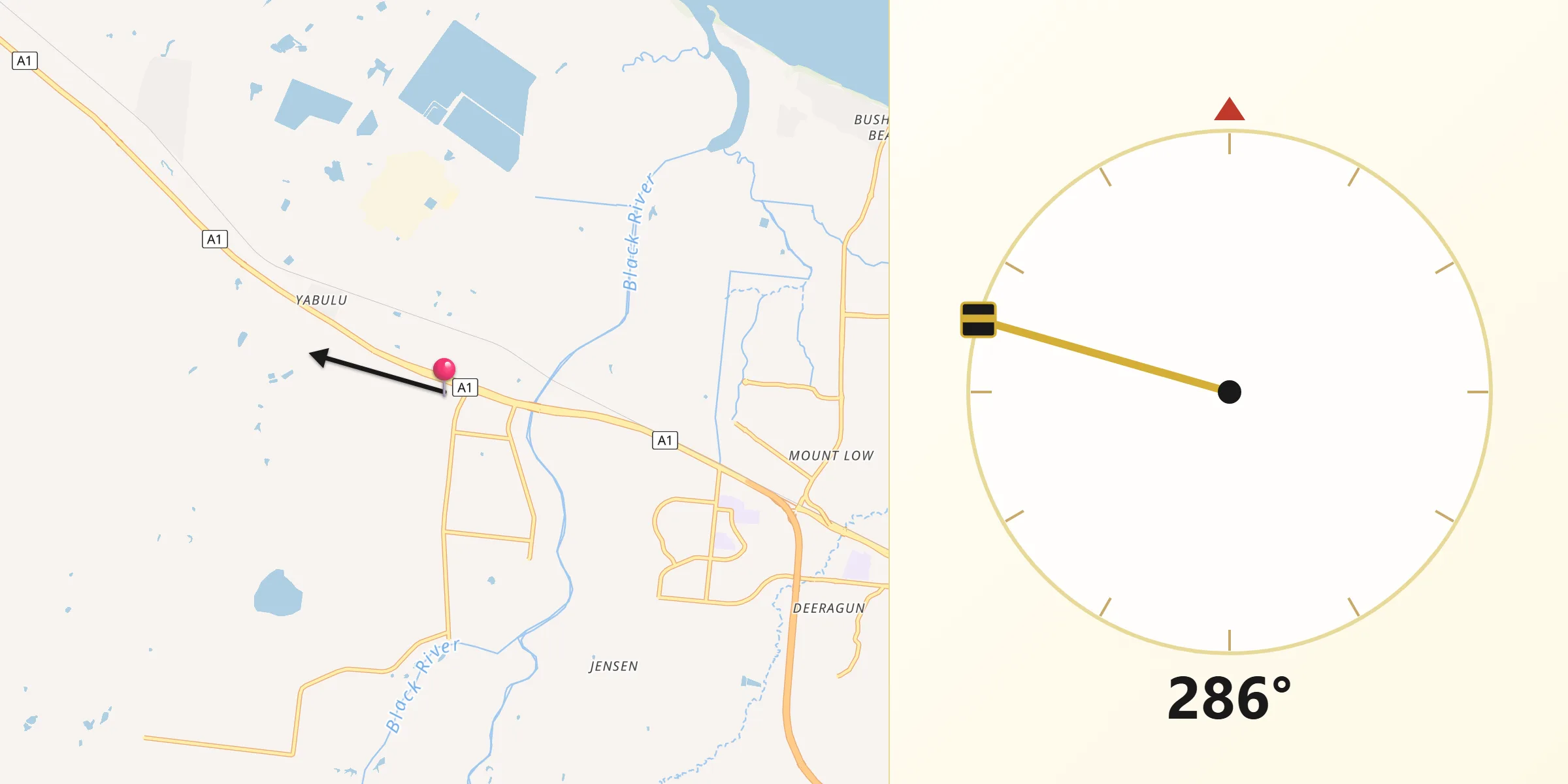Qibla Direction from Black River