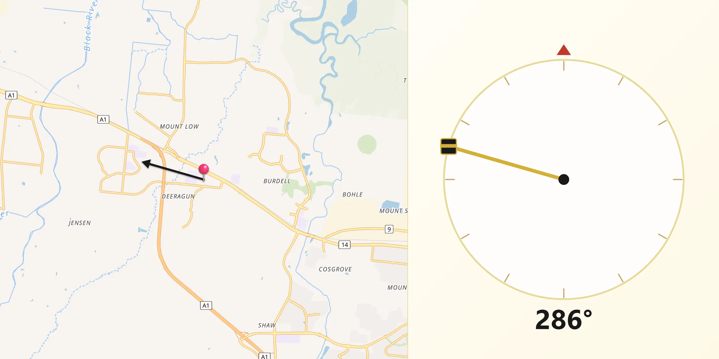 Qibla Direction from Deeragun