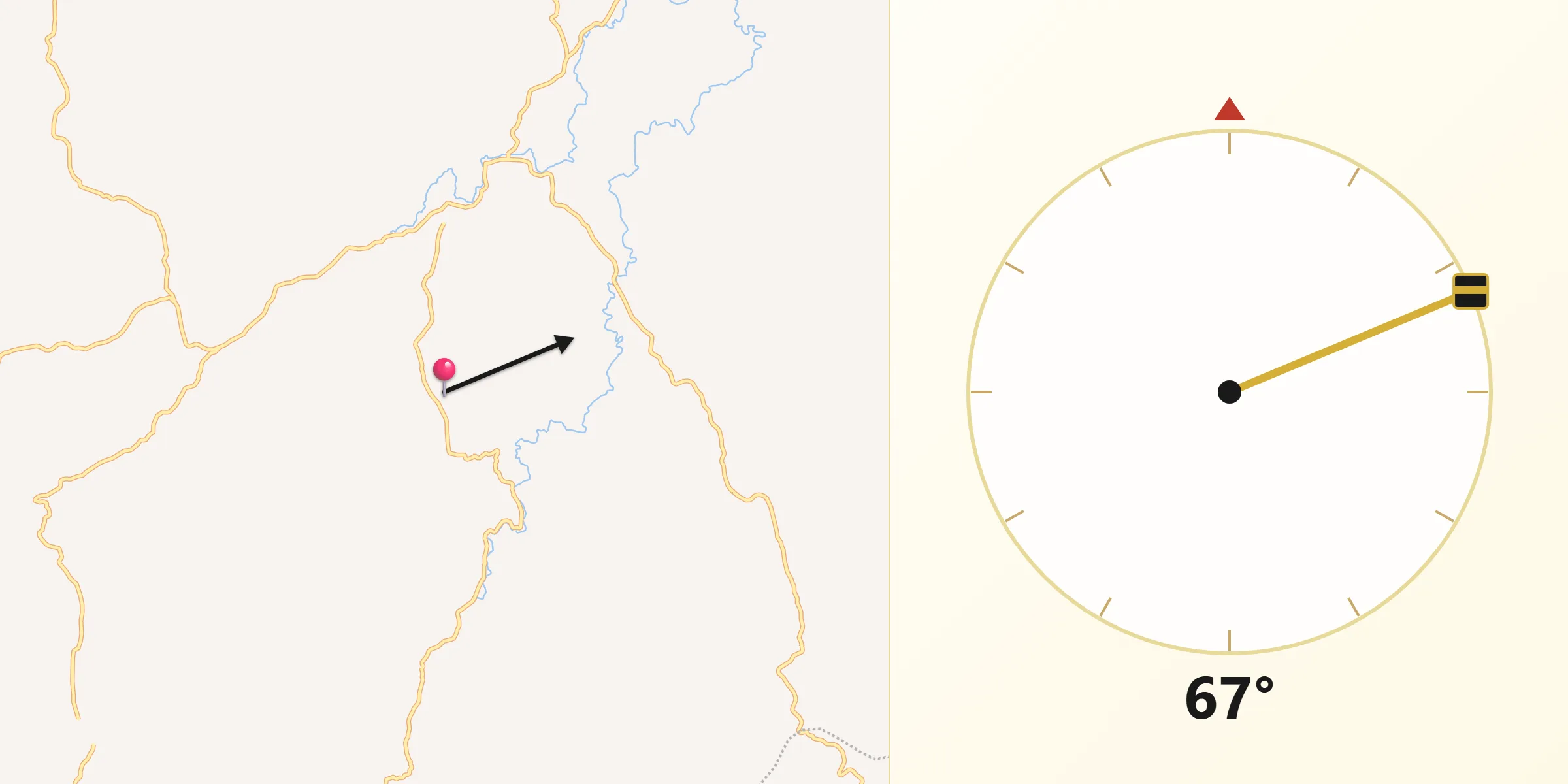 Direção da Qibla a partir de Mesquita
