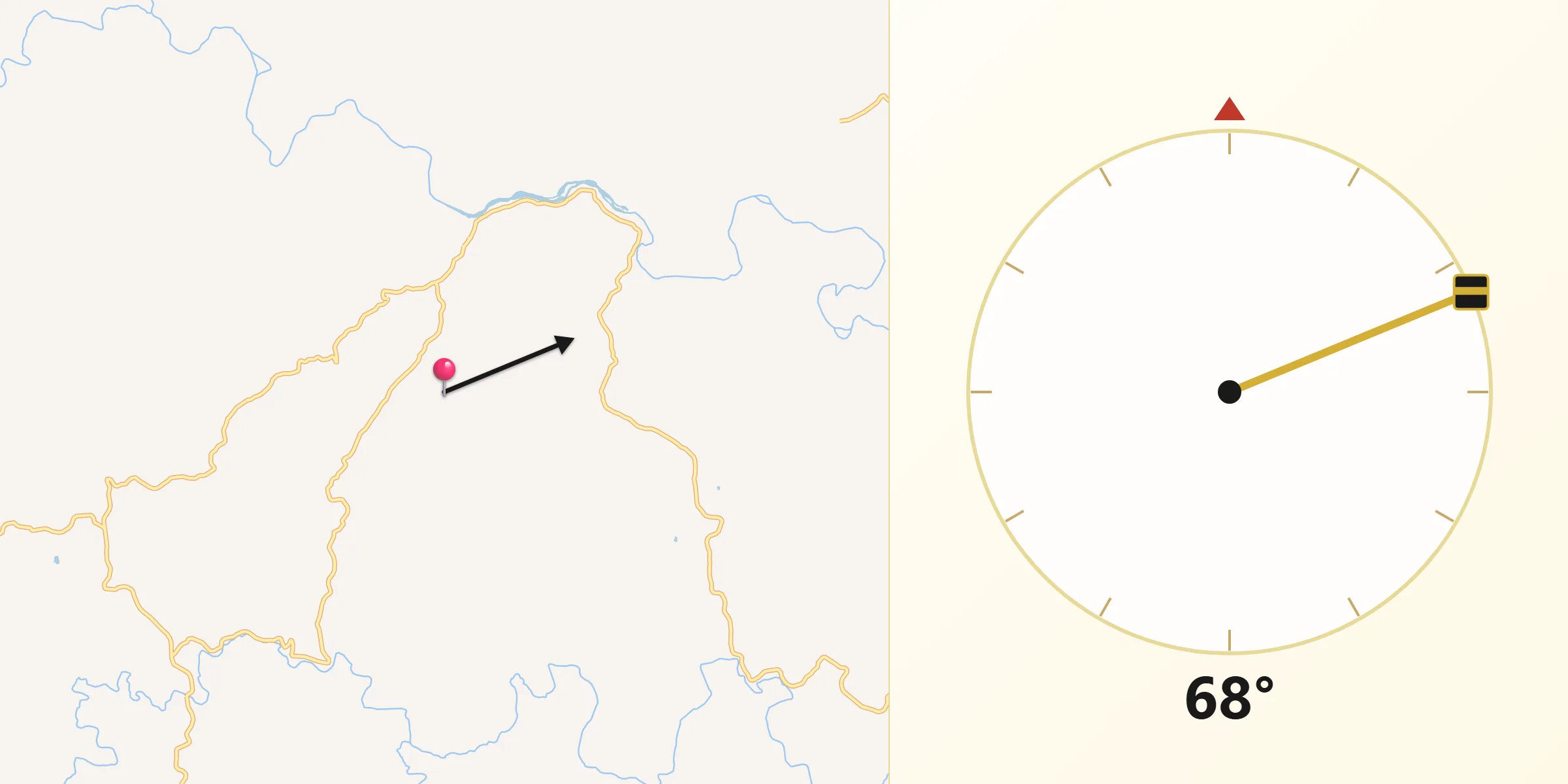 Direção da Qibla a partir de Santo Antônio do Rio Abaixo