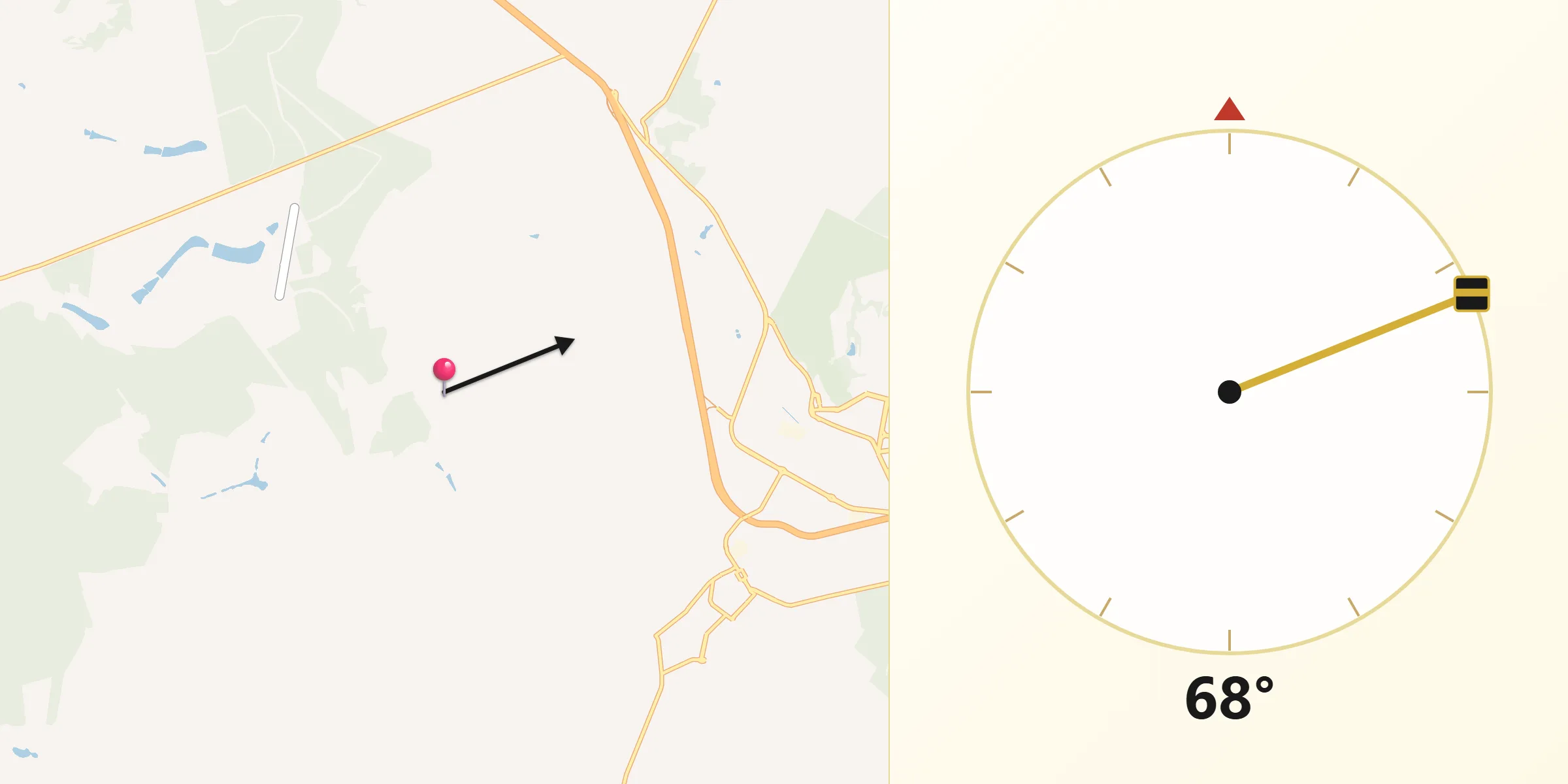 Direção da Qibla a partir de Paraopeba