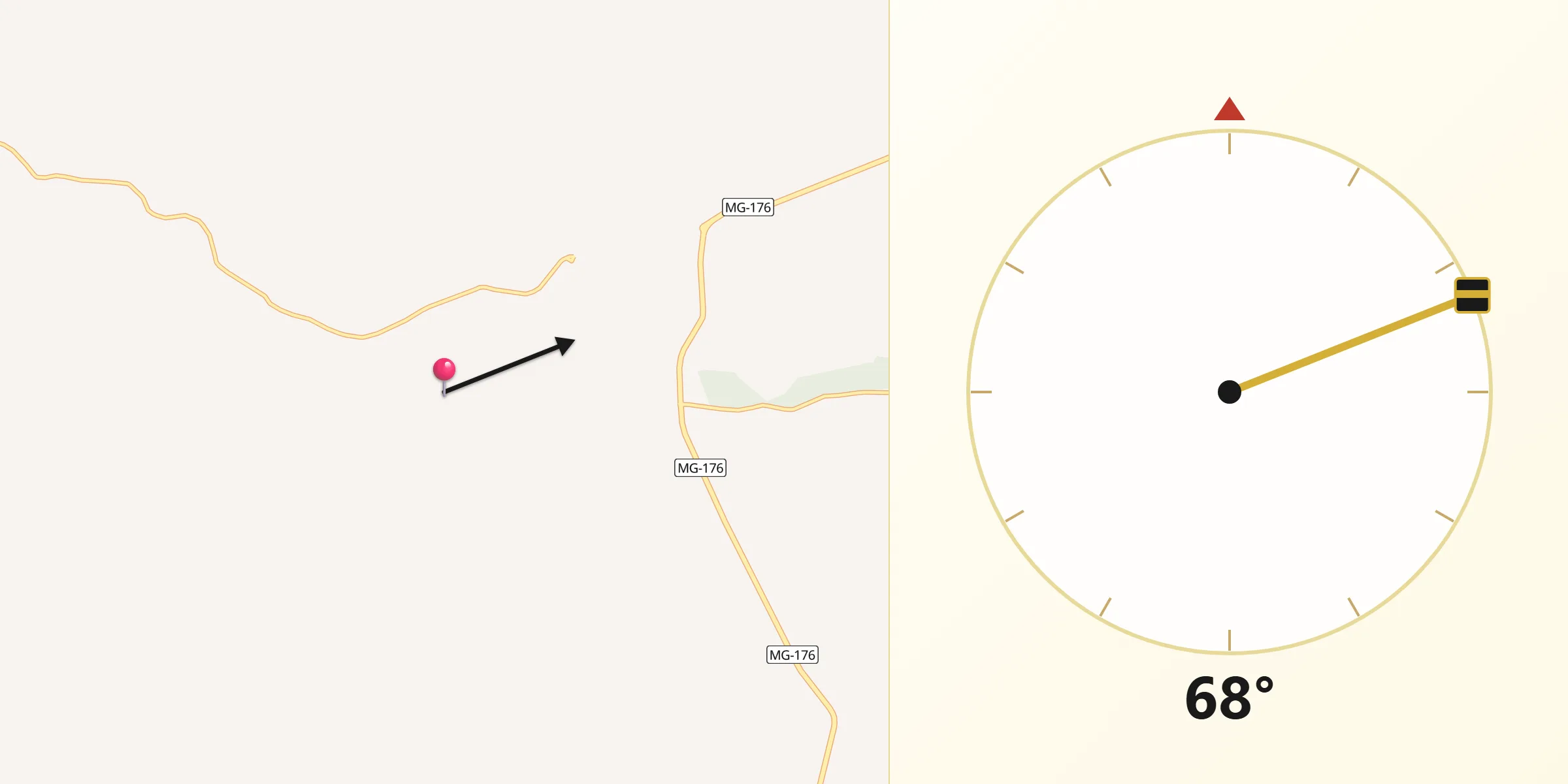 Direção da Qibla a partir de Quartel Geral