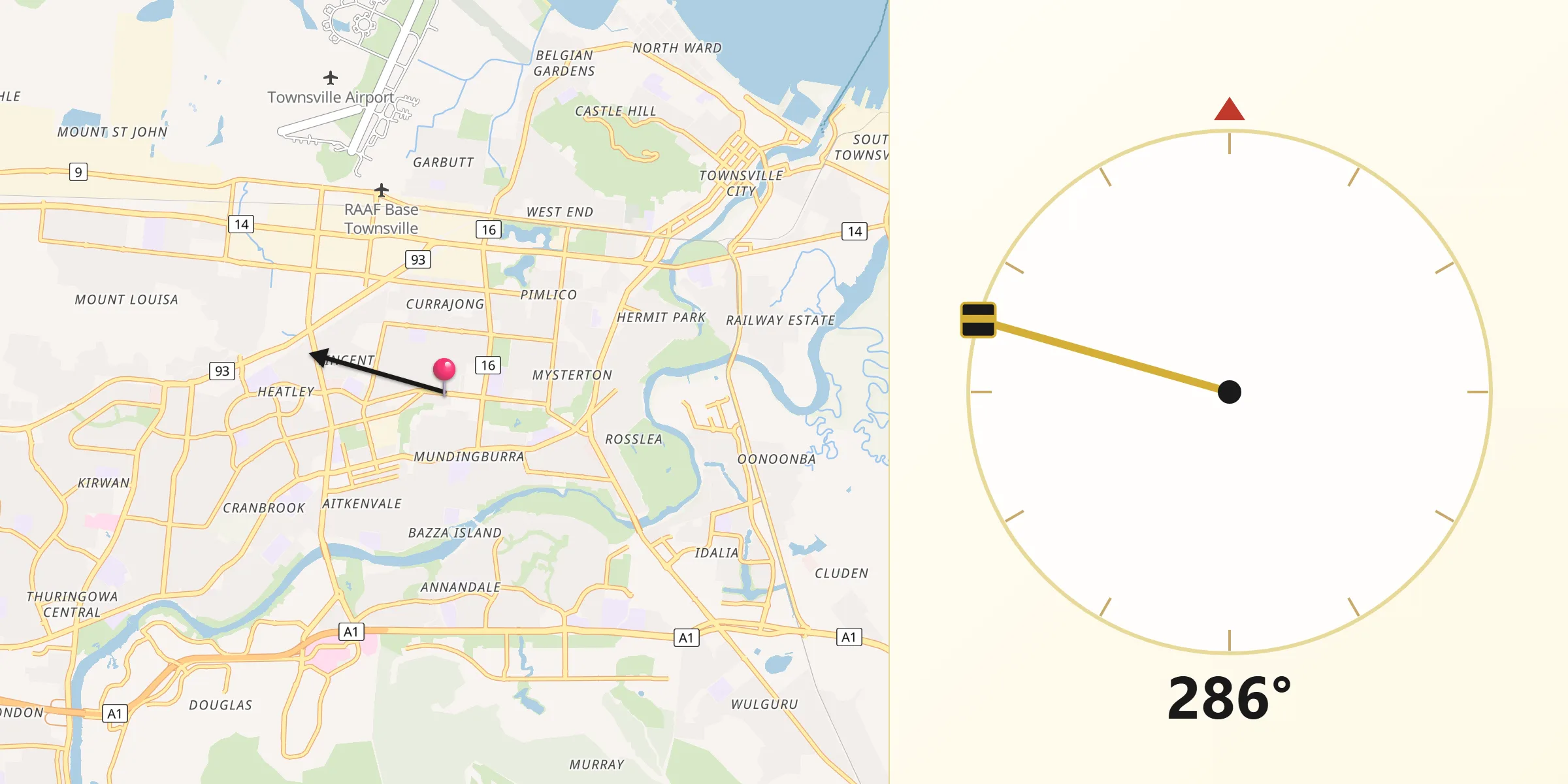 Qibla Direction from Gulliver