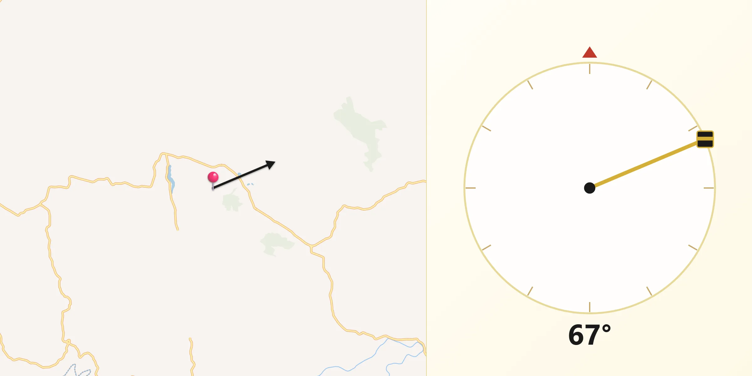 Direção da Qibla a partir de Tarumirim