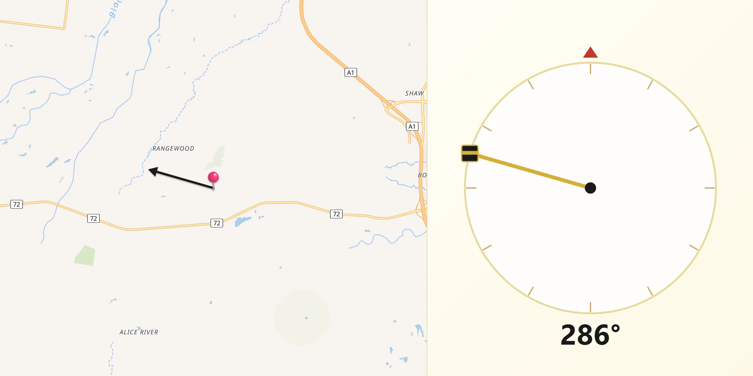 Qibla Direction from Rangewood
