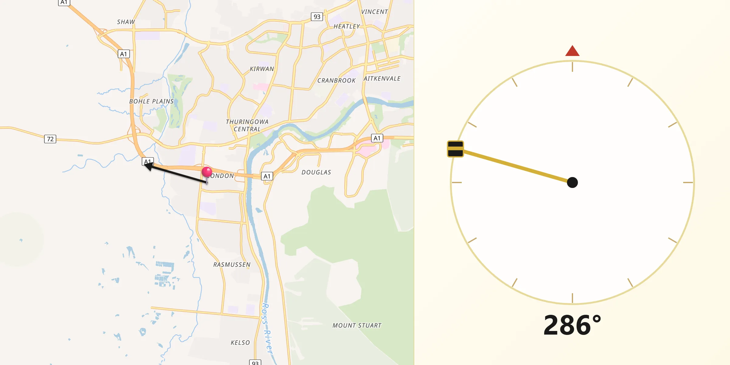 Qibla Direction from Condon