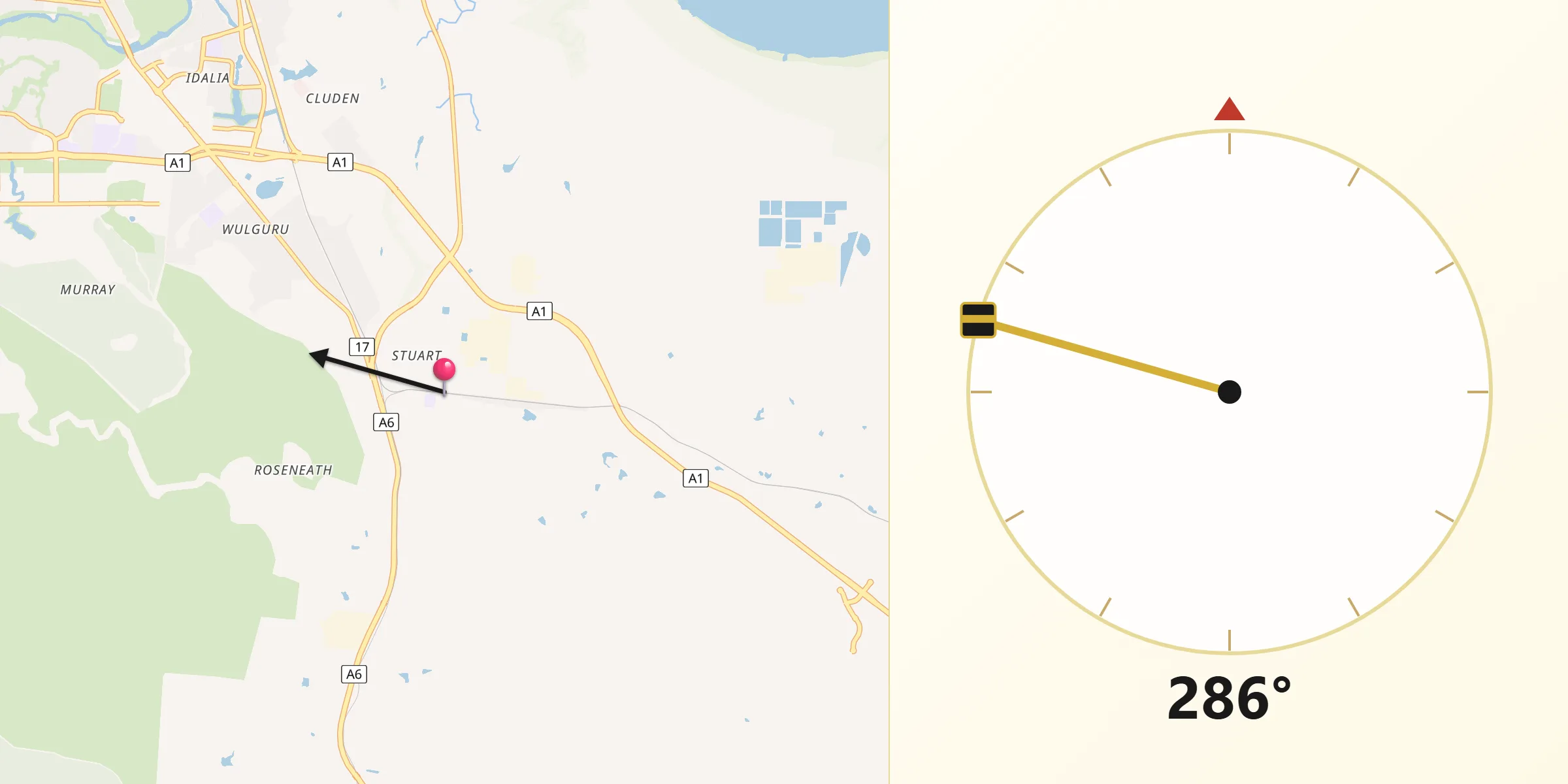 Qibla Direction from Stuart
