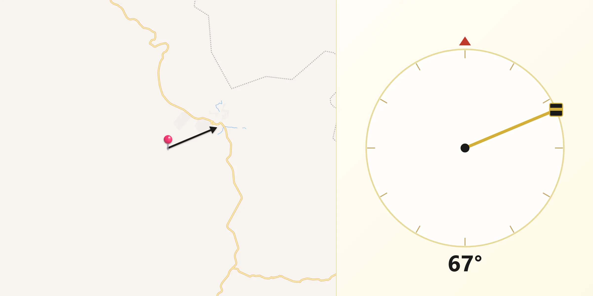 Direção da Qibla a partir de São João do Oriente