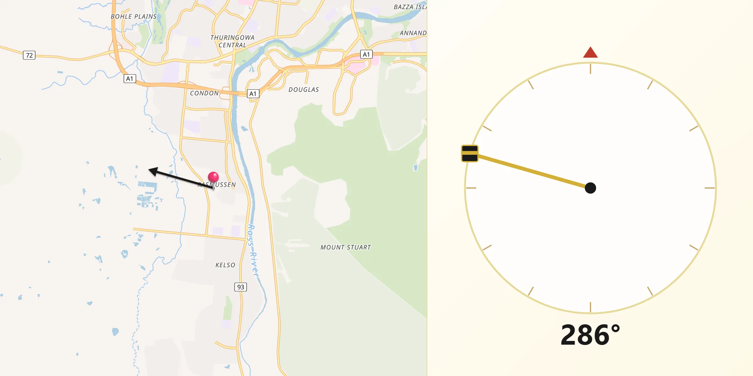 Qibla Direction from Rasmussen