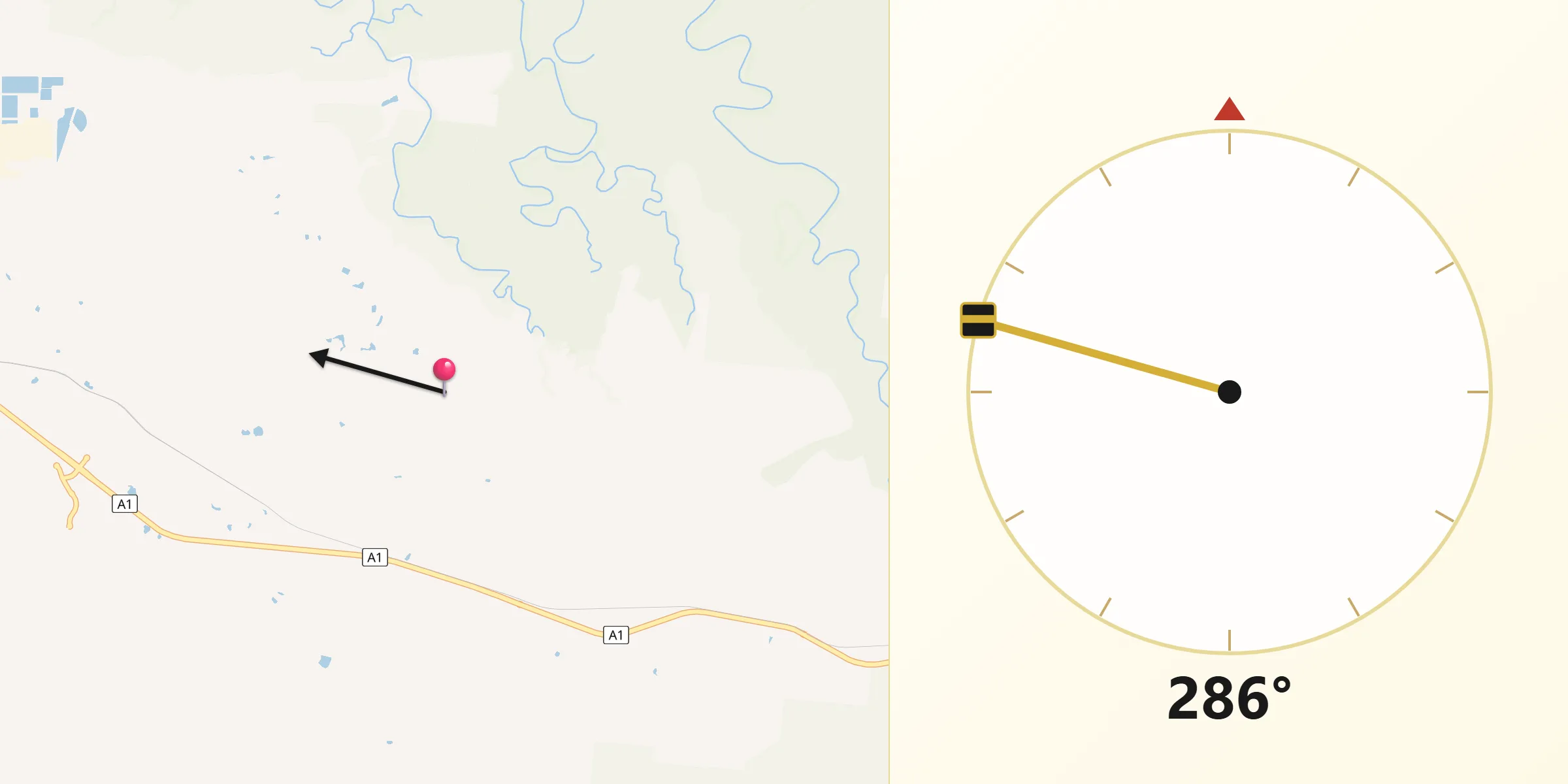 Qibla Direction from Nome