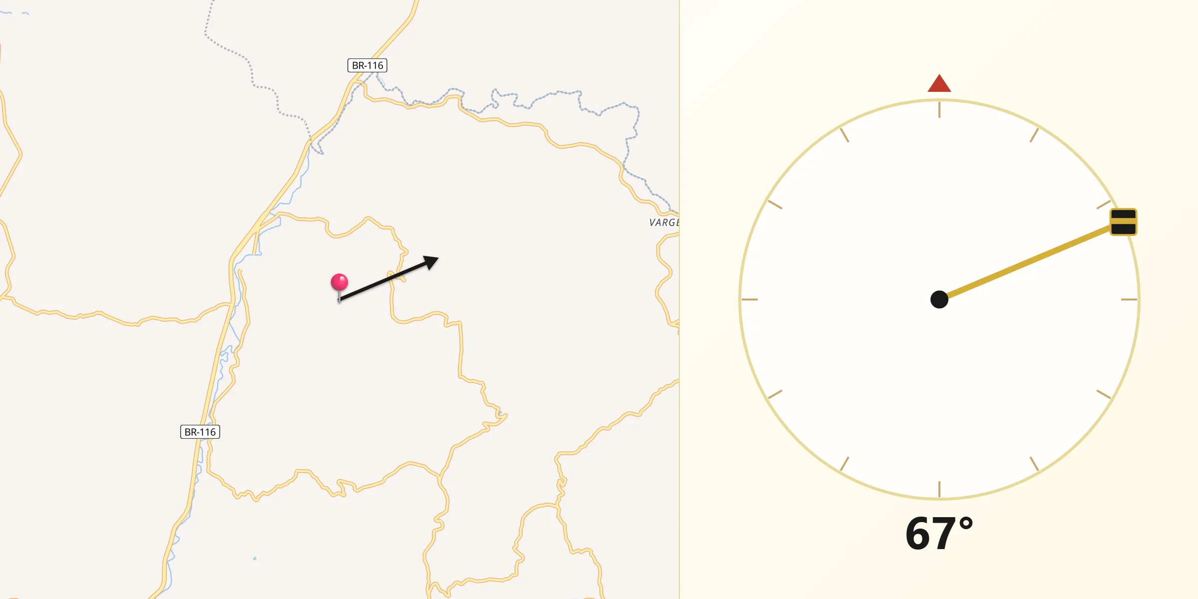 Direção da Qibla a partir de Dom Cavati