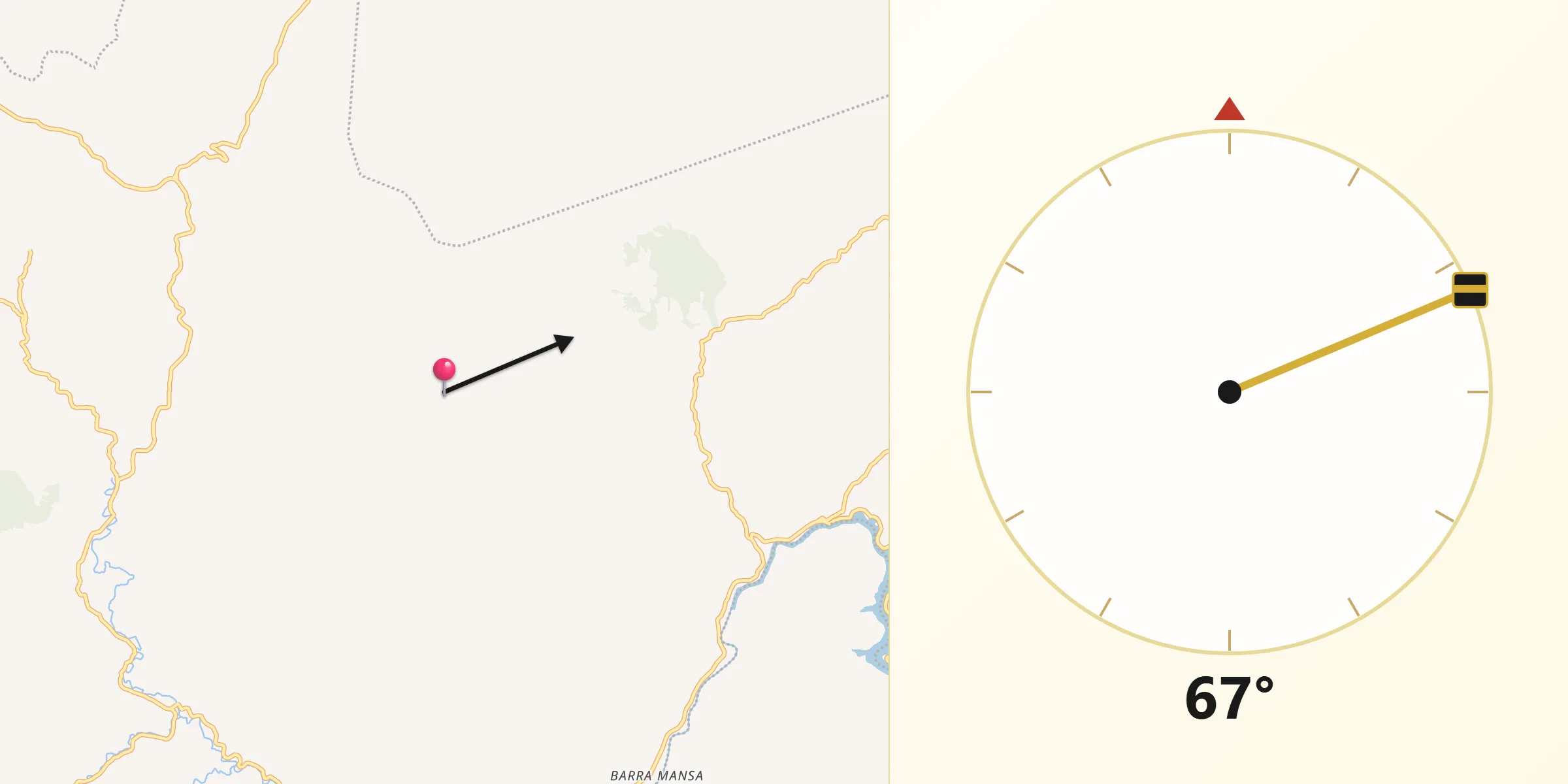 Direção da Qibla a partir de Alvarenga