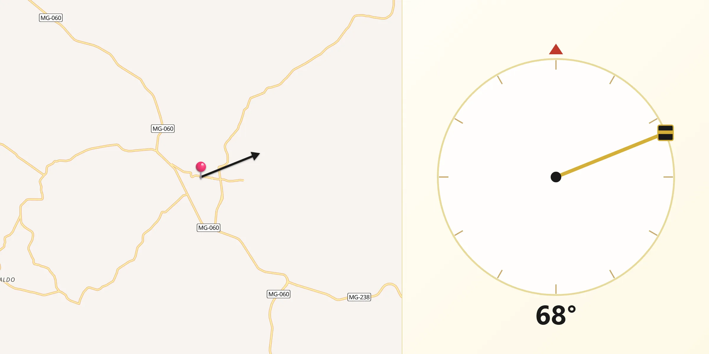 Direção da Qibla a partir de Maravilhas