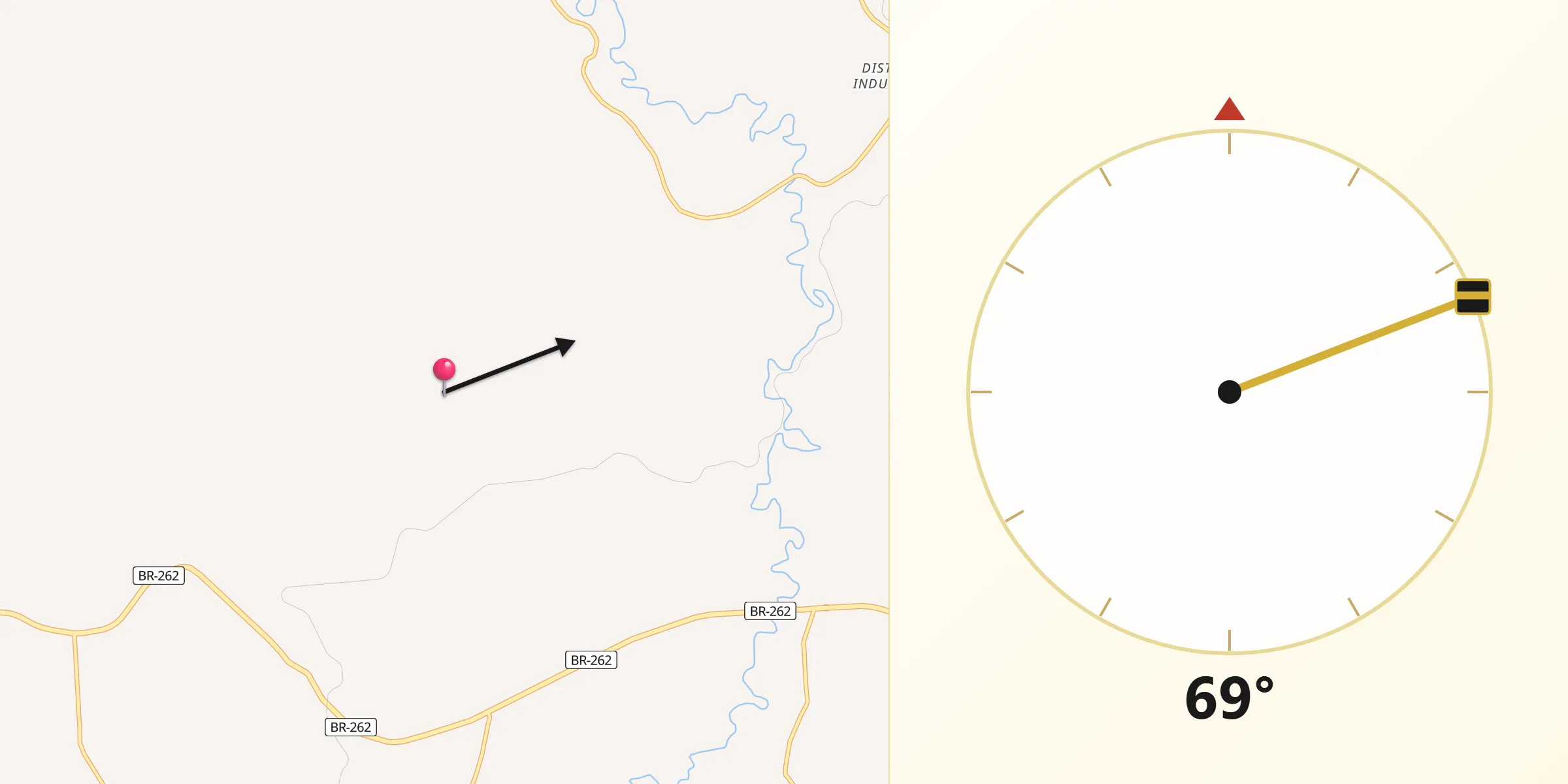 Direção da Qibla a partir de Ibiá