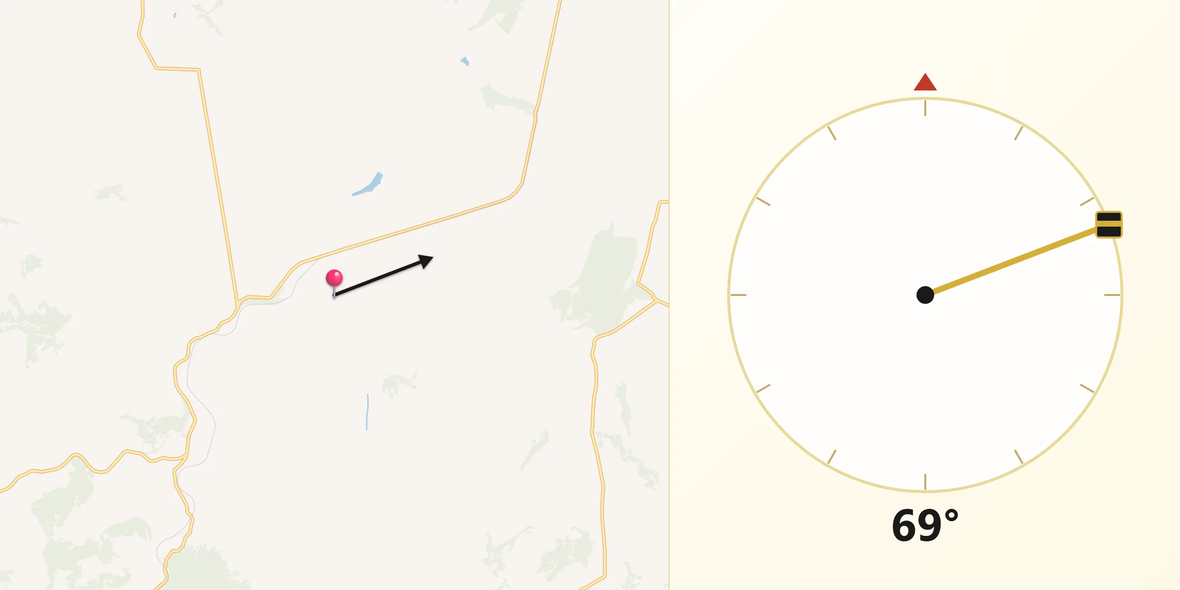 Direção da Qibla a partir de Uberaba