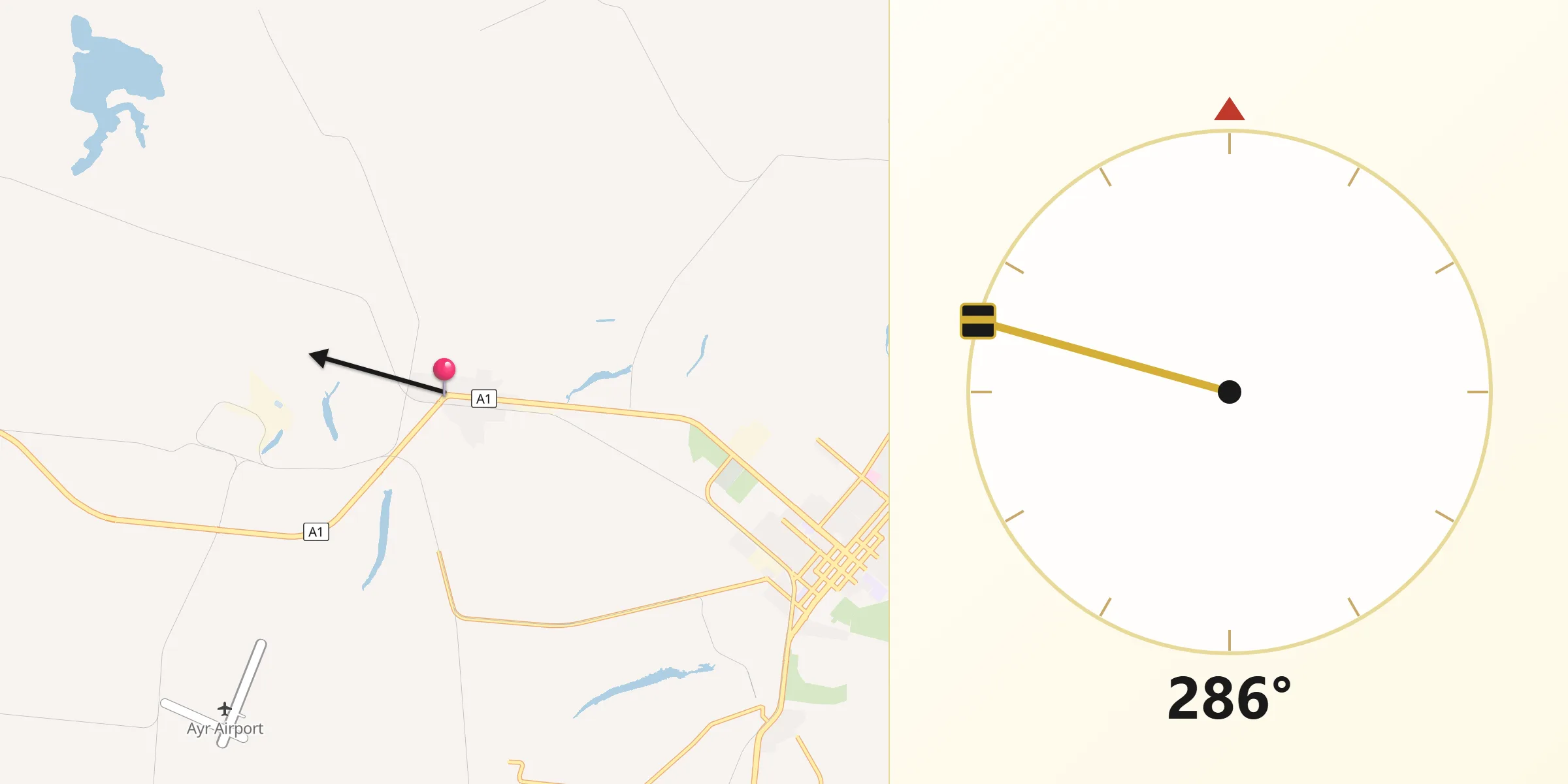 Qibla Direction from Brandon