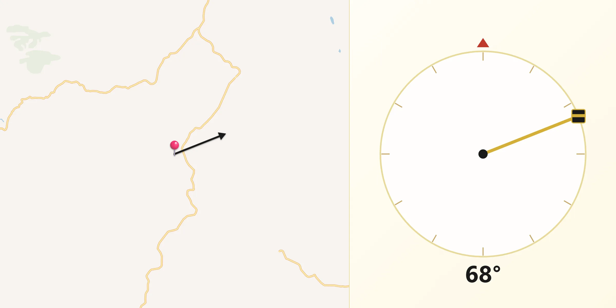 Direção da Qibla a partir de Estrela do Indaiá
