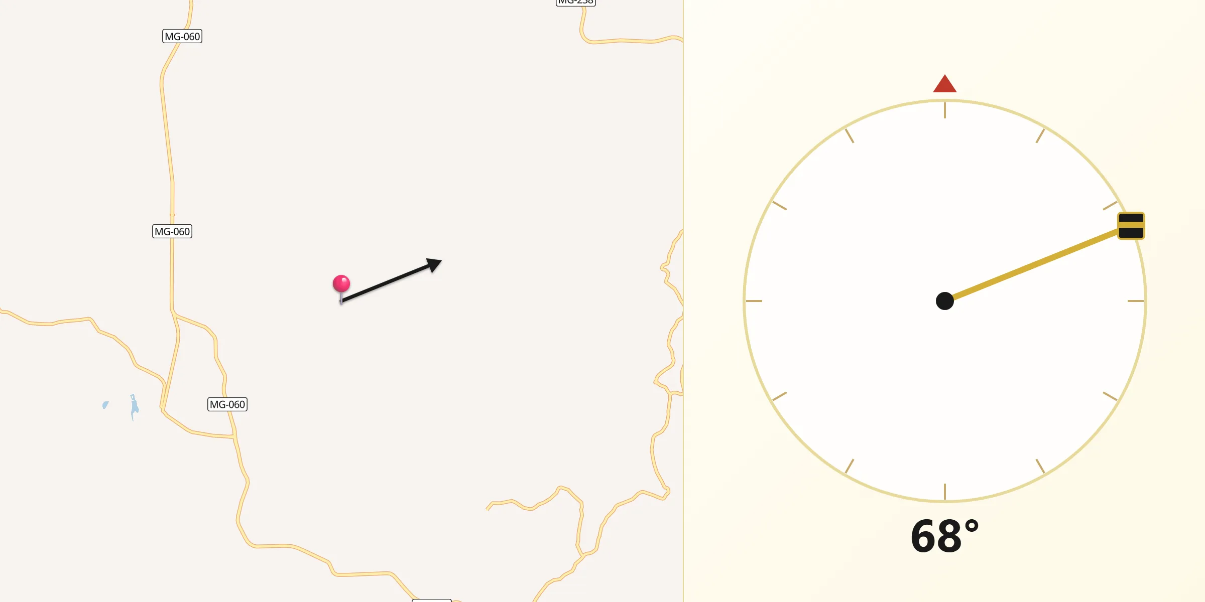 Direção da Qibla a partir de Pequi
