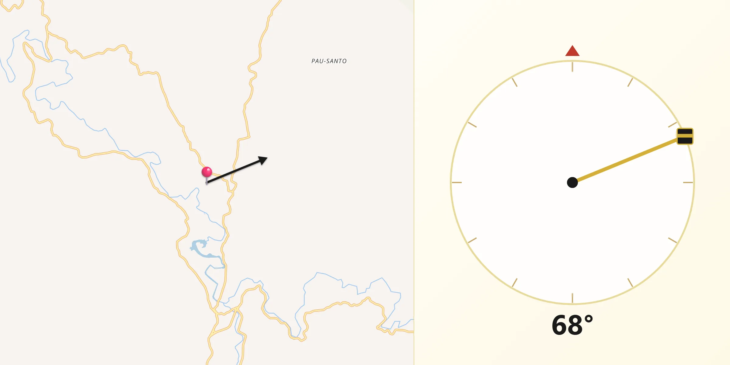 Direção da Qibla a partir de Taquaraçu de Minas