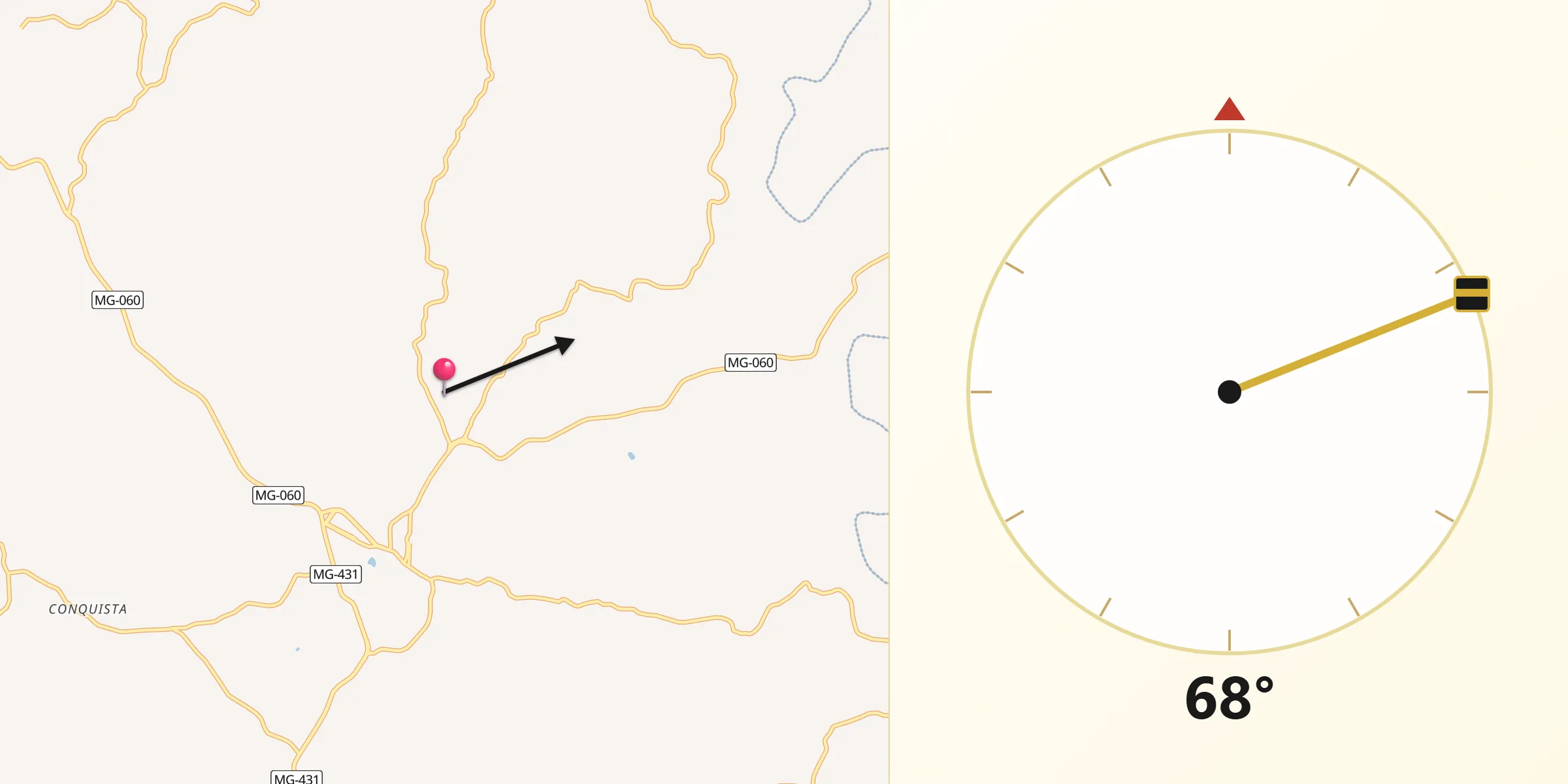 Direção da Qibla a partir de São José da Varginha