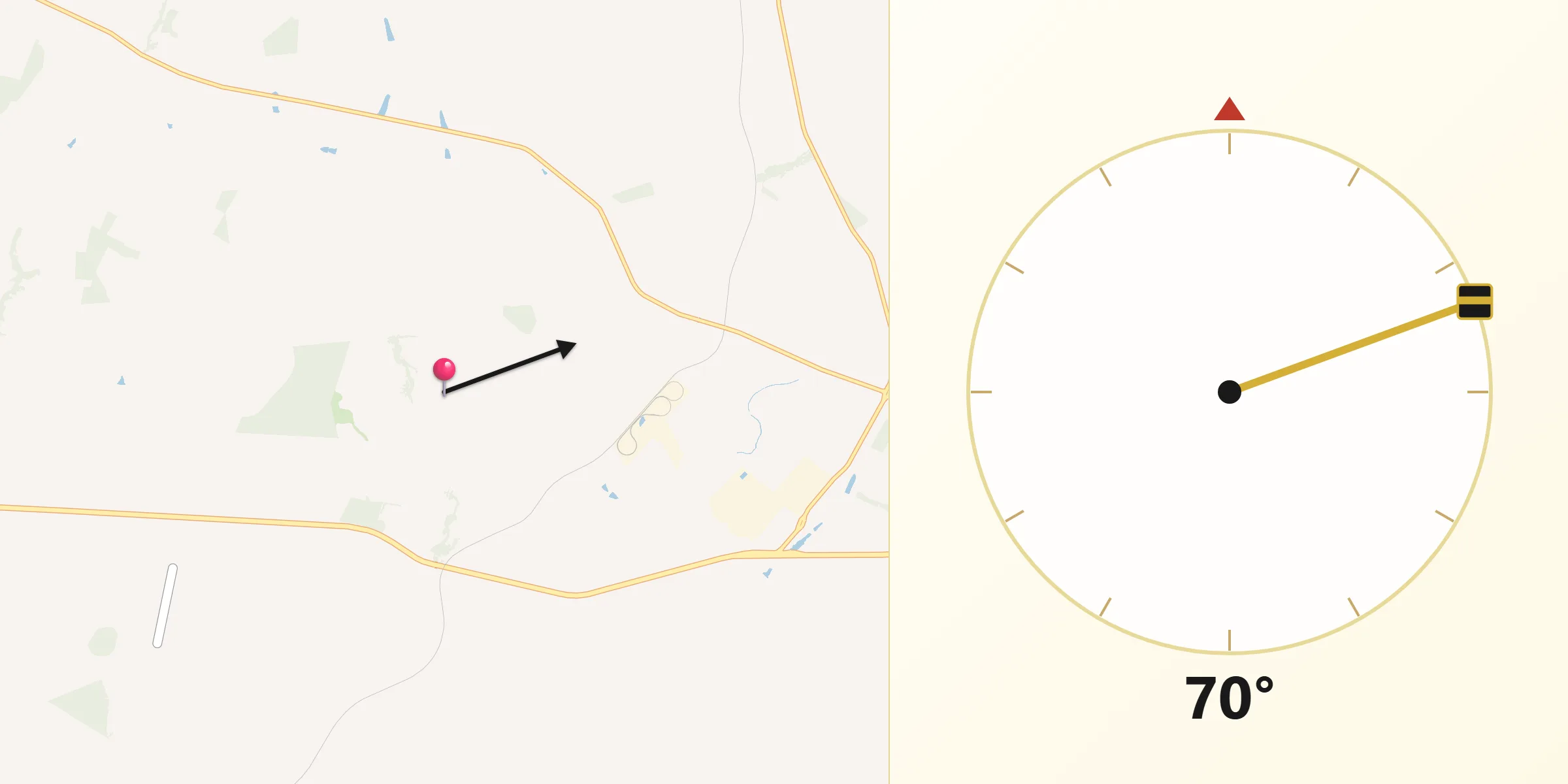 Direção da Qibla a partir de Iturama