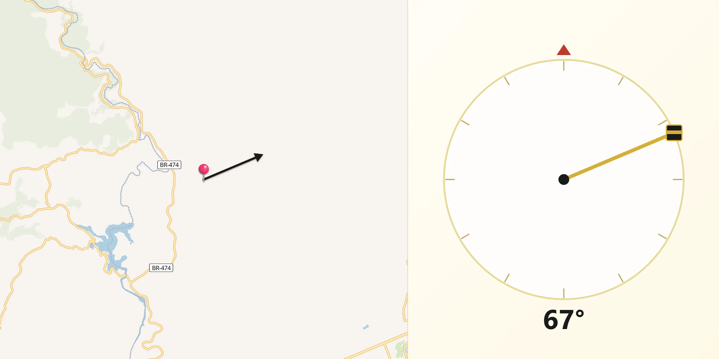 Direção da Qibla a partir de Ipanema
