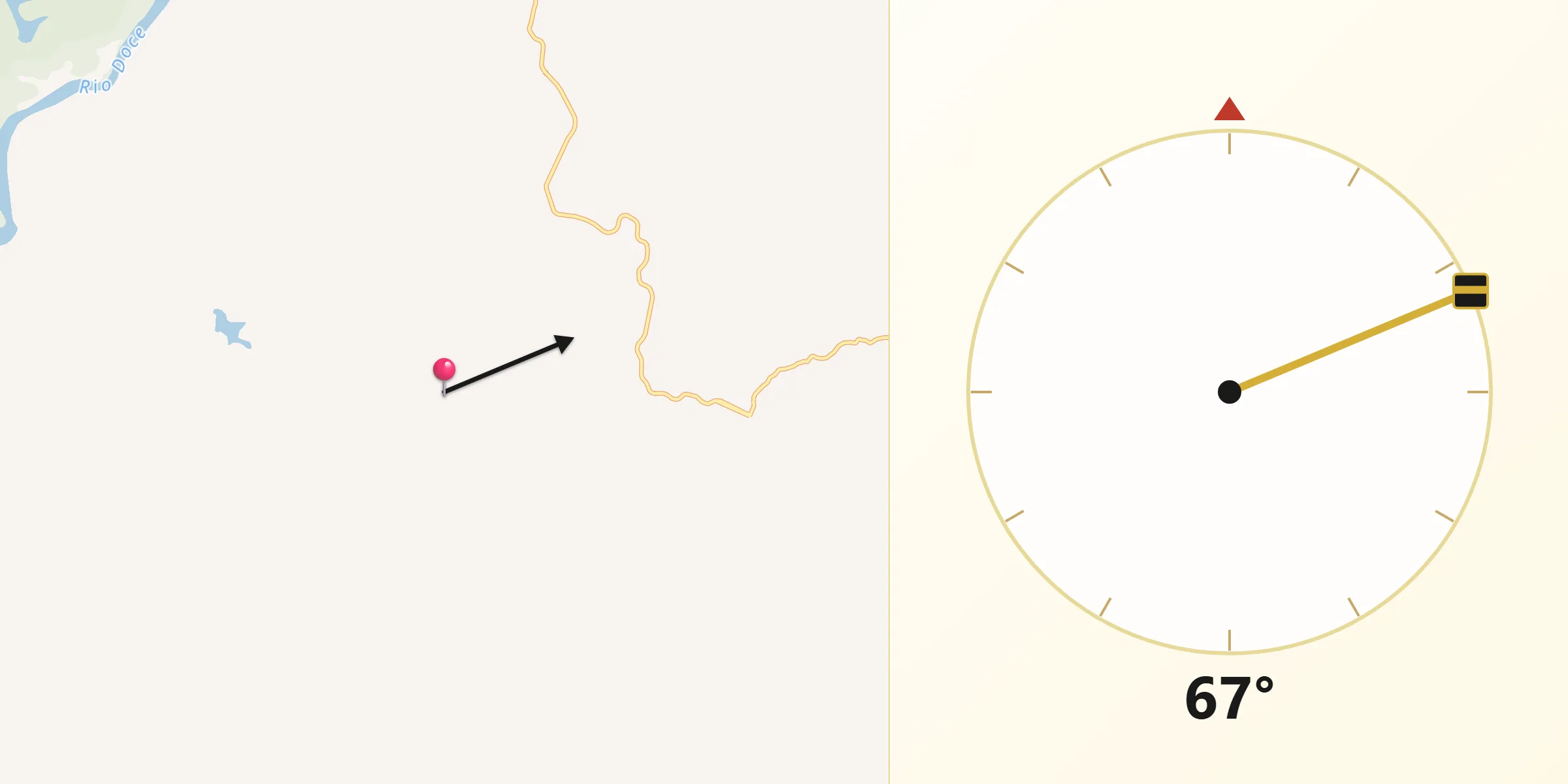 Direção da Qibla a partir de Córrego Novo