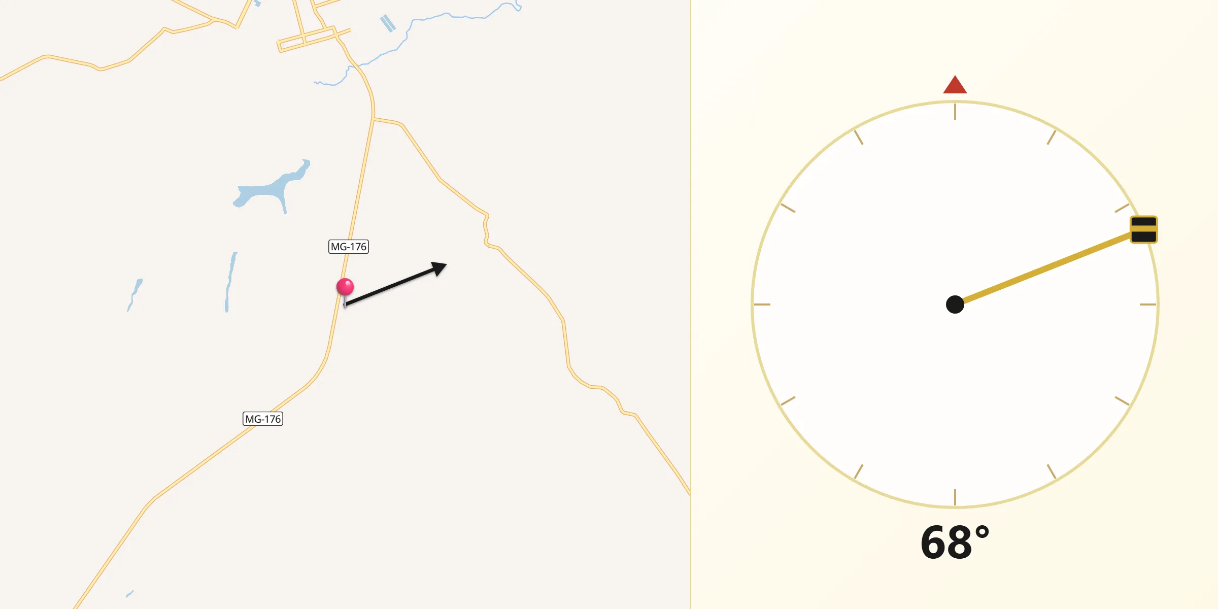Direção da Qibla a partir de Luz