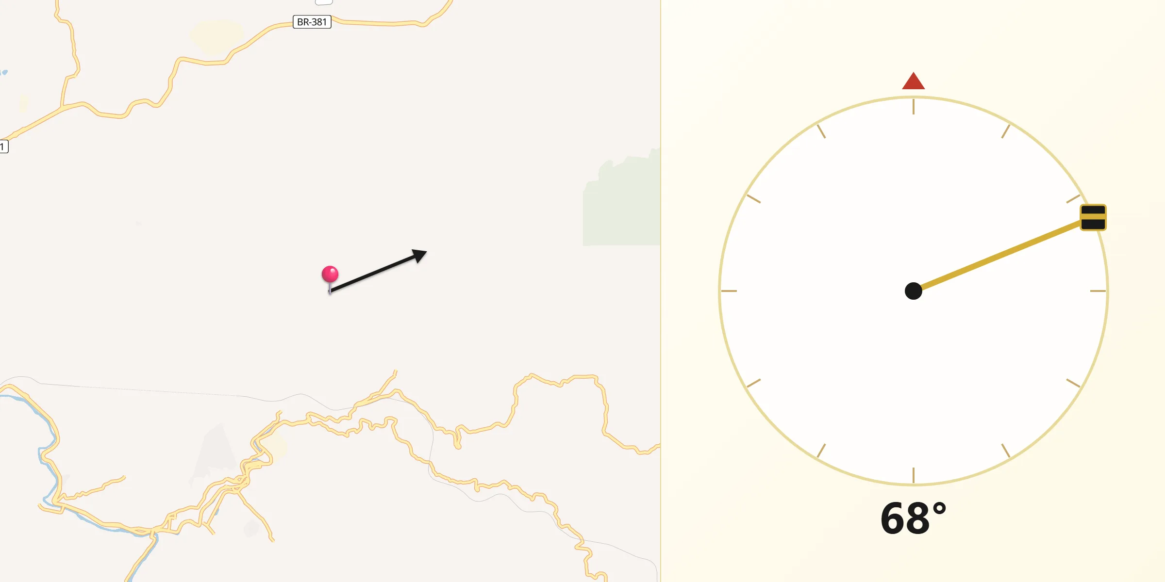Direção da Qibla a partir de Sabará