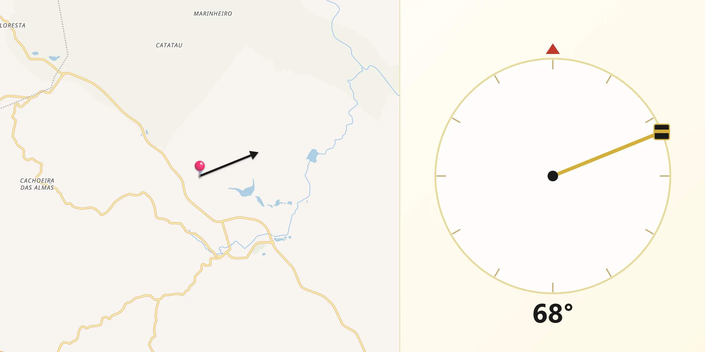 Direção da Qibla a partir de Florestal
