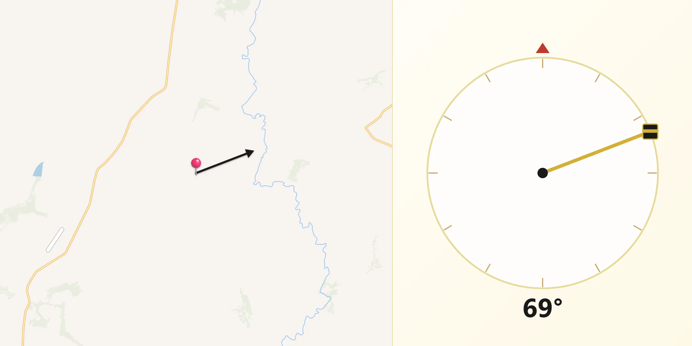 Direção da Qibla a partir de Conquista