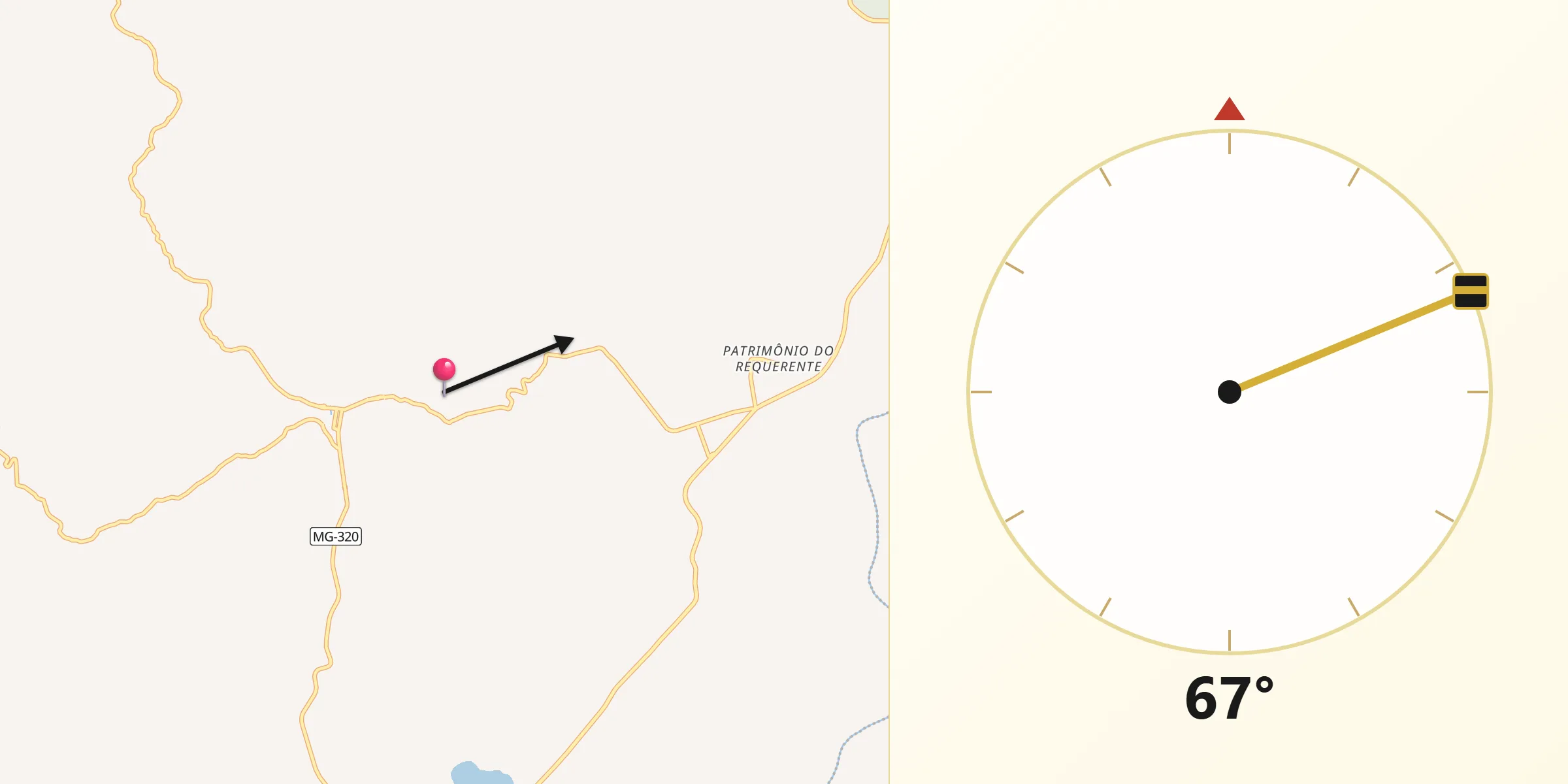 Direção da Qibla a partir de São José do Goiabal