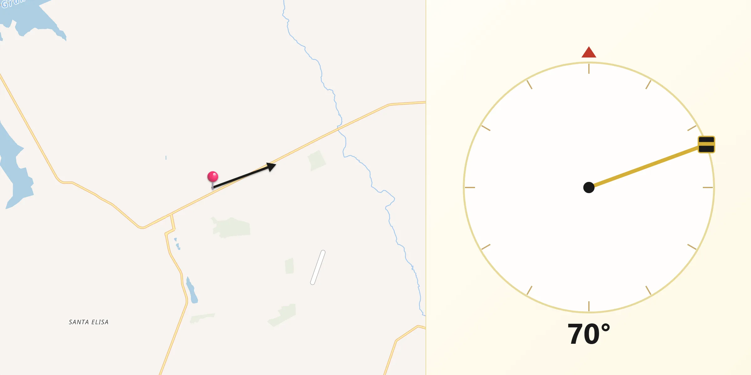 Direção da Qibla a partir de Mesópolis