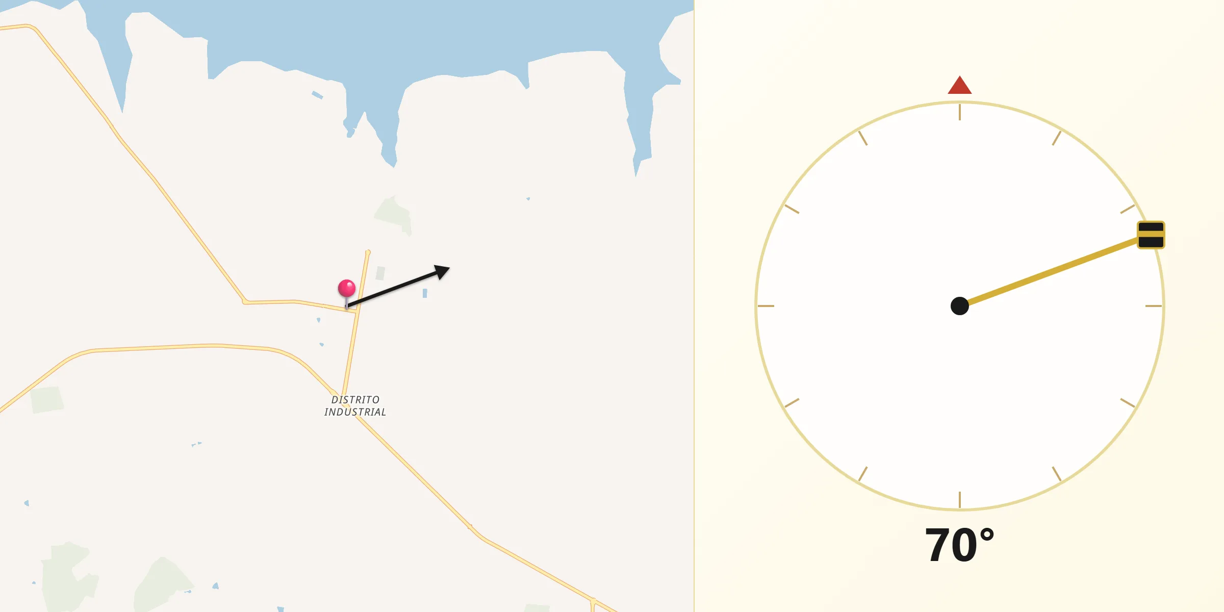 Direção da Qibla a partir de Riolândia