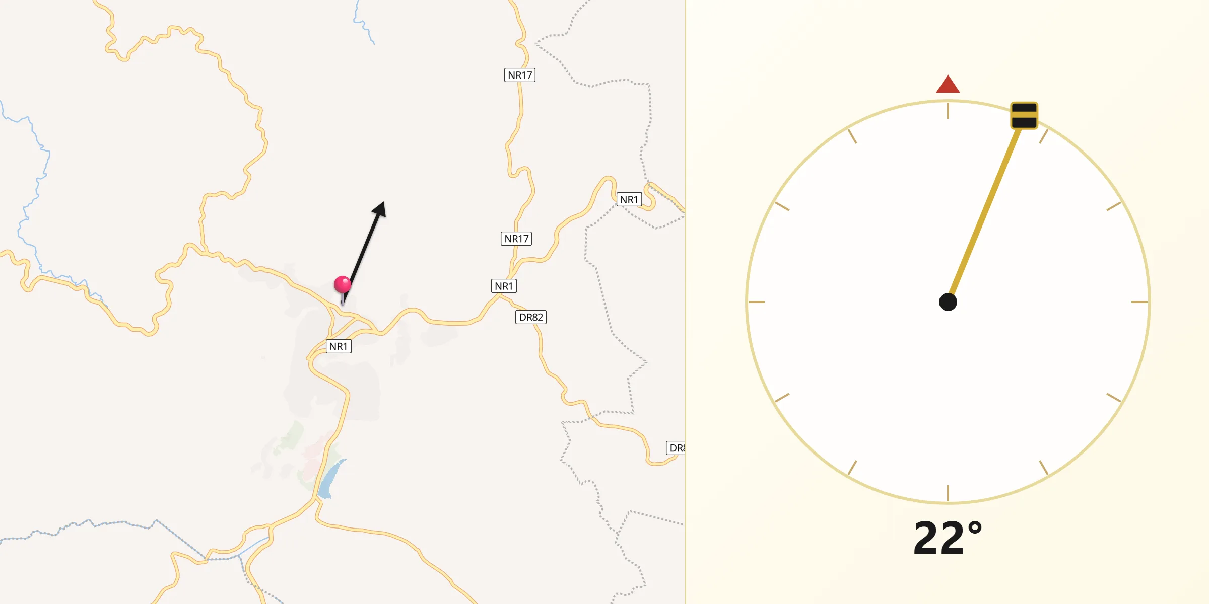 Direction vers la Qibla depuis Gitarama